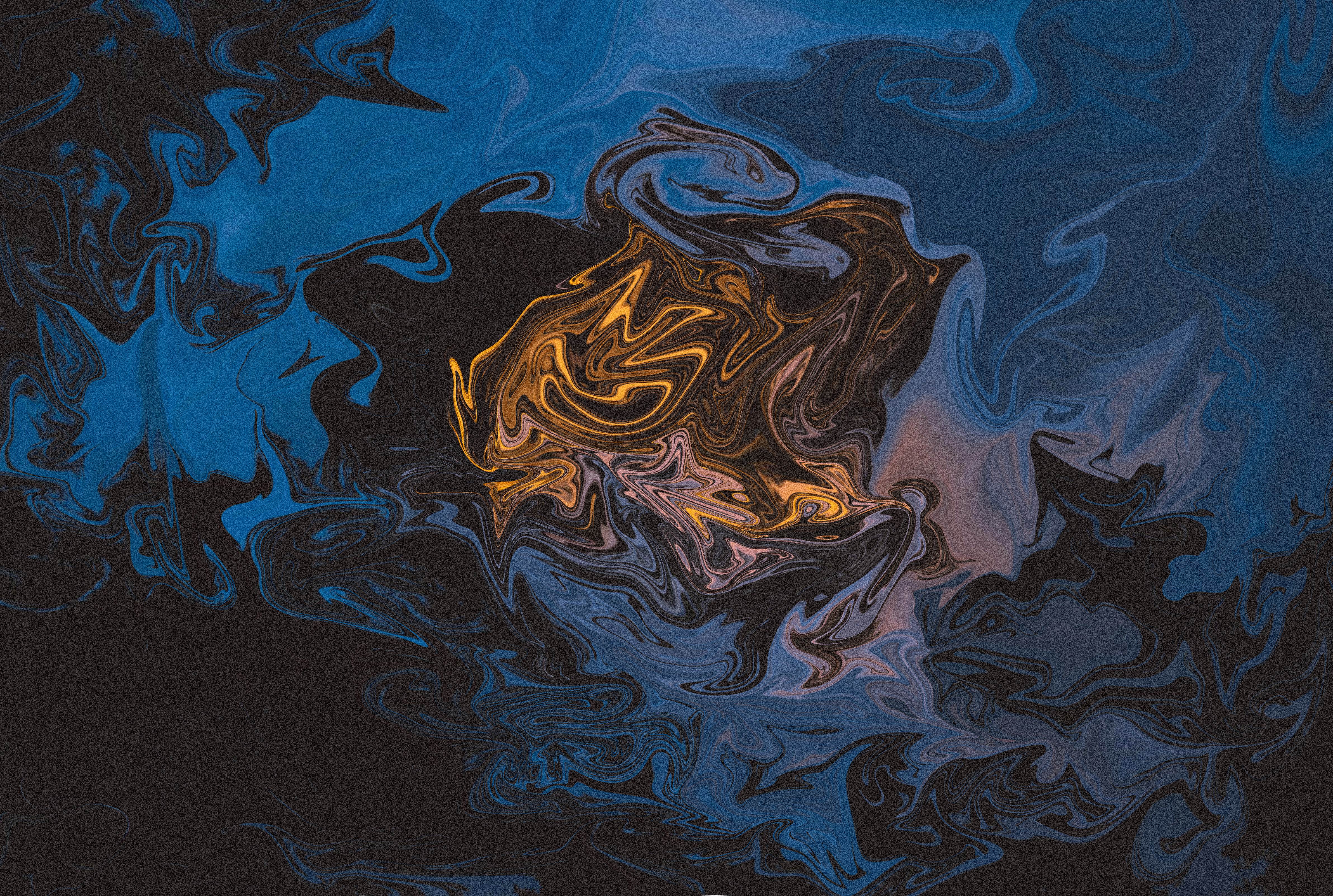 General 4768x3206 fluid abstract colorful dark artwork digital art blue black interference liquid