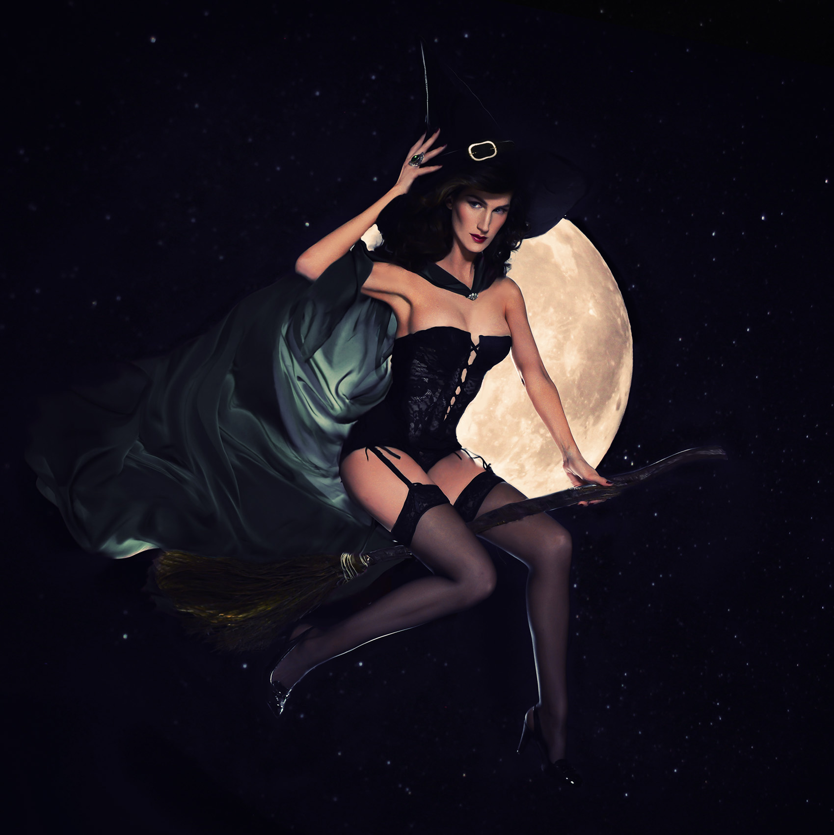 People 1699x1700 Christine Mcconnell witch women pinup models corset Halloween