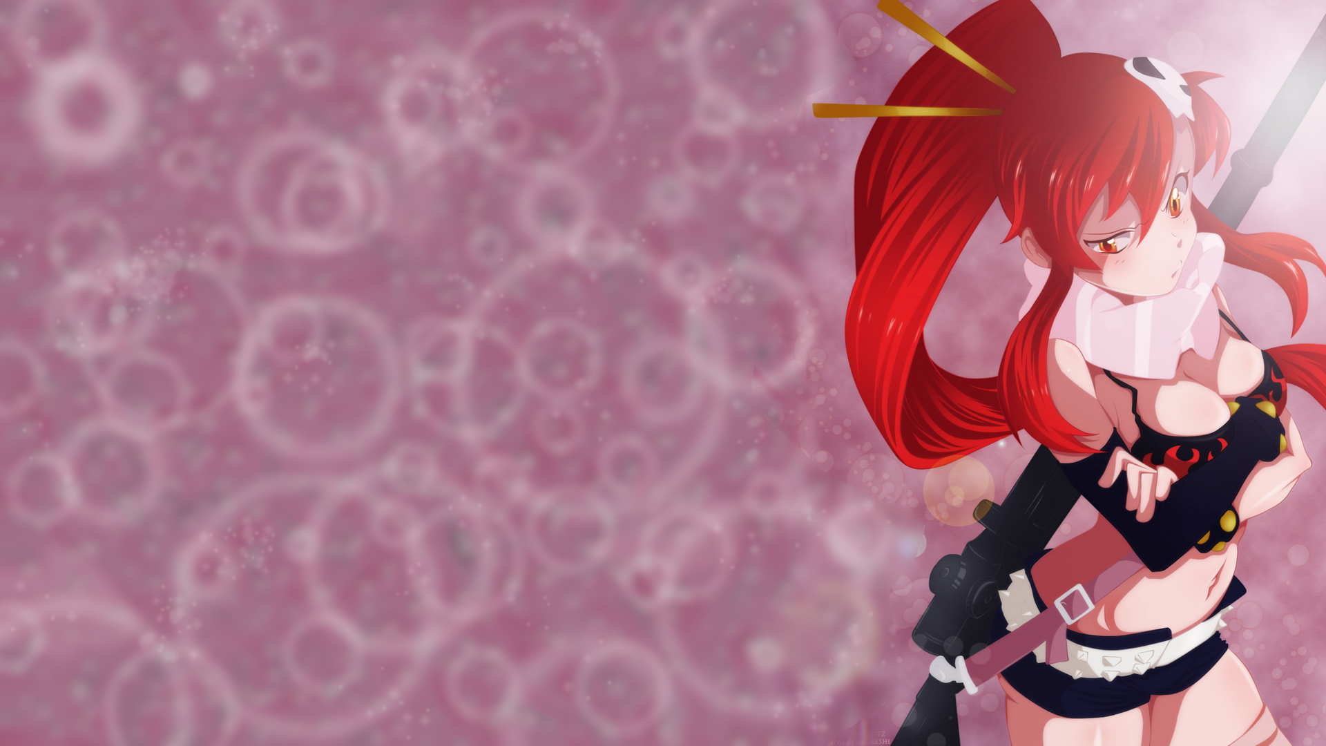 Anime 1920x1080 Littner Yoko Tengen Toppa Gurren Lagann redhead anime girls scarf sniper rifle