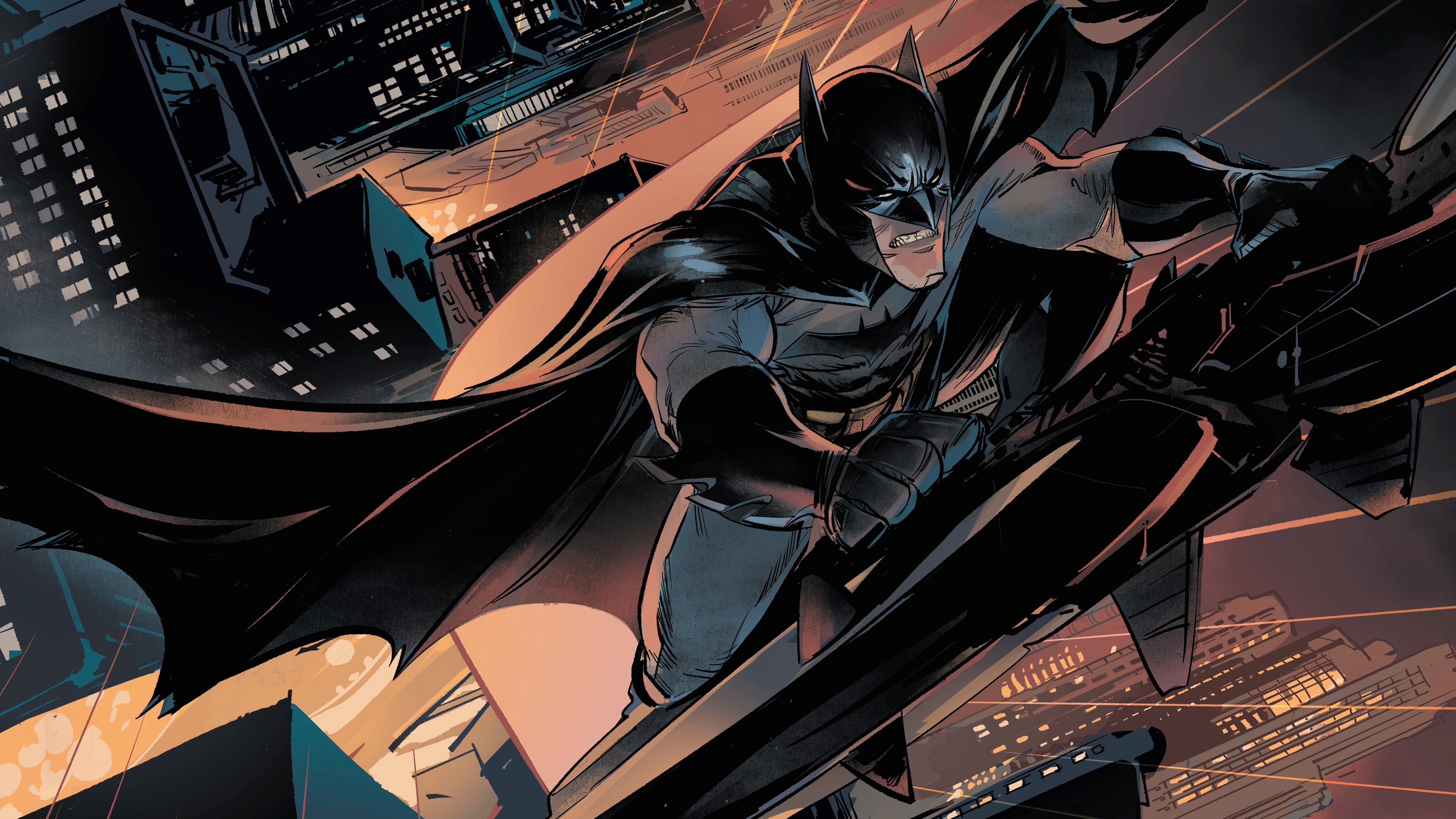 Anime 3970x2233 DC Comics DC Universe Batman Returns The Dark Knight comic art