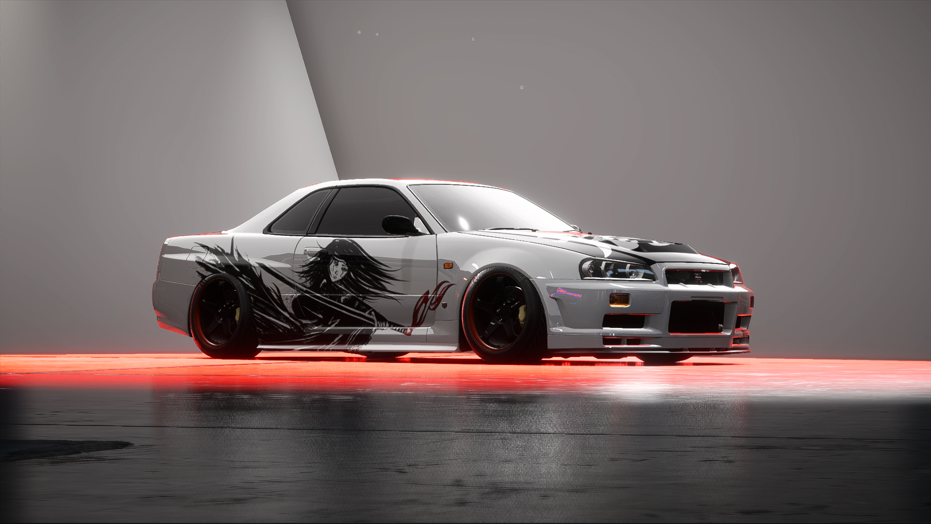 General 1920x1080 red Need for Speed car white black Nissan Nissan Skyline Nissan Skyline R34 Itasha Japanese cars coupe video games