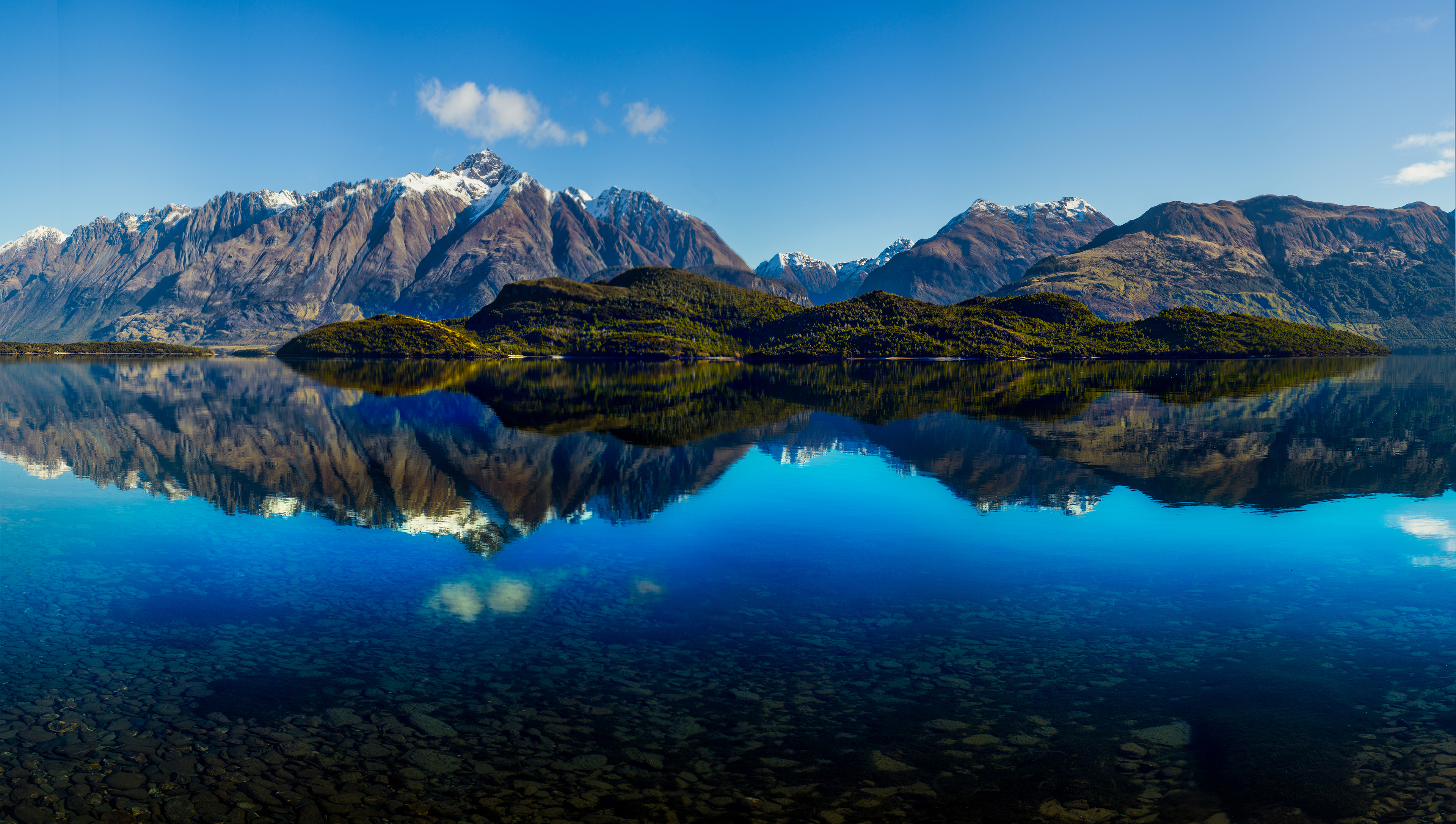 General 3840x2173 nature lake mountains reflection water snow sky clouds landscape New Zealand Glenorchy Trey Ratcliff