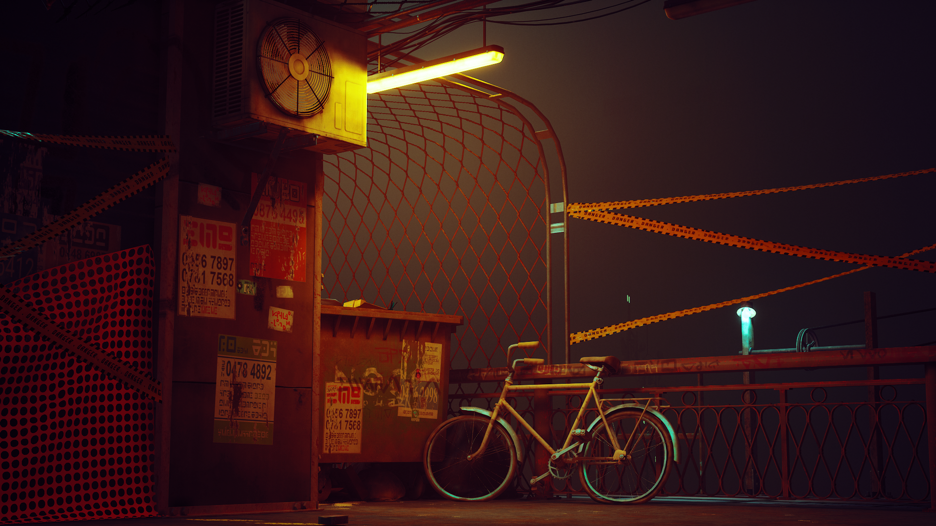 General 1920x1080 neon night bicycle Stray video games