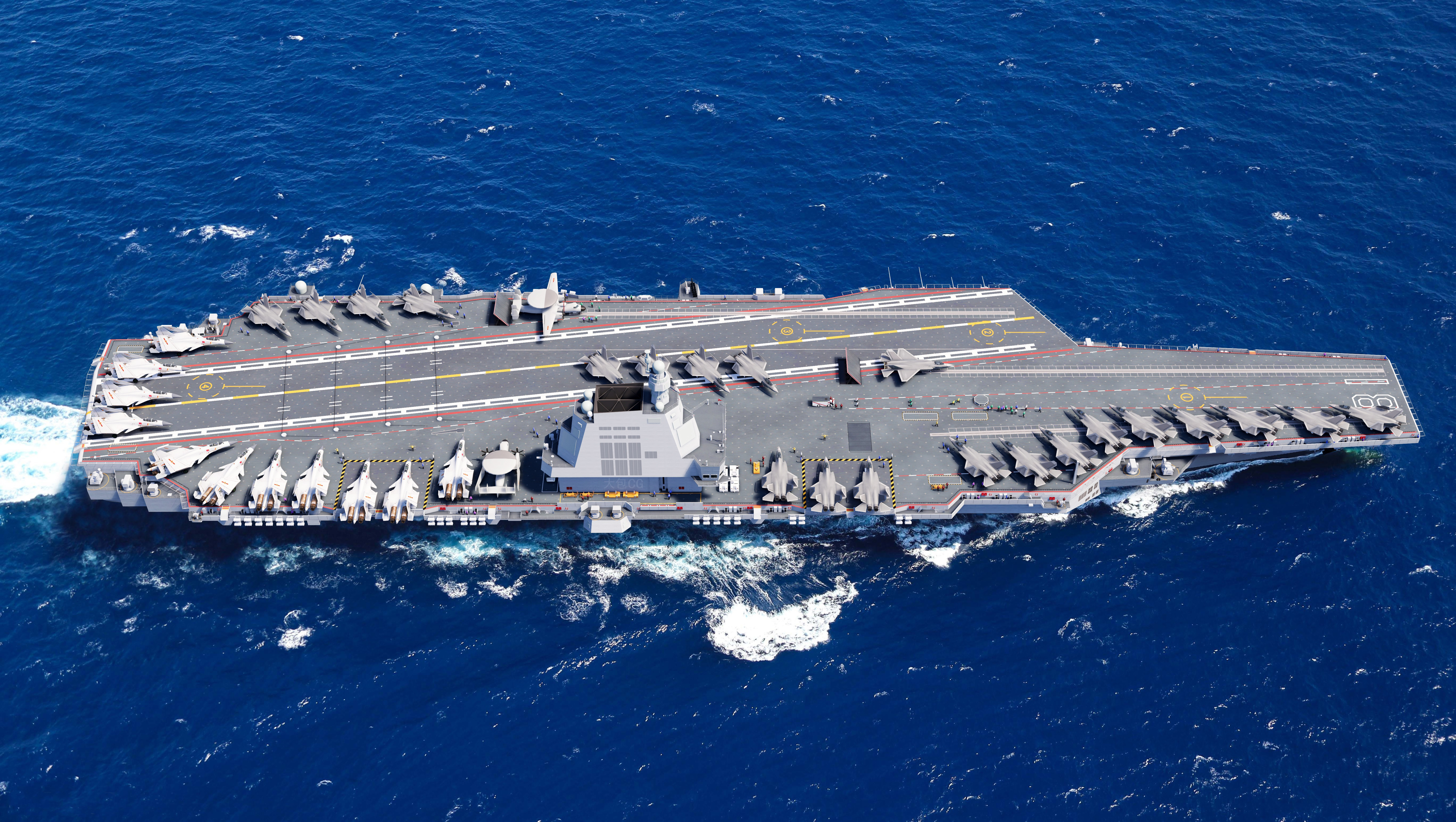 General 6000x3390 aircraft ship aircraft carrier water military CGI