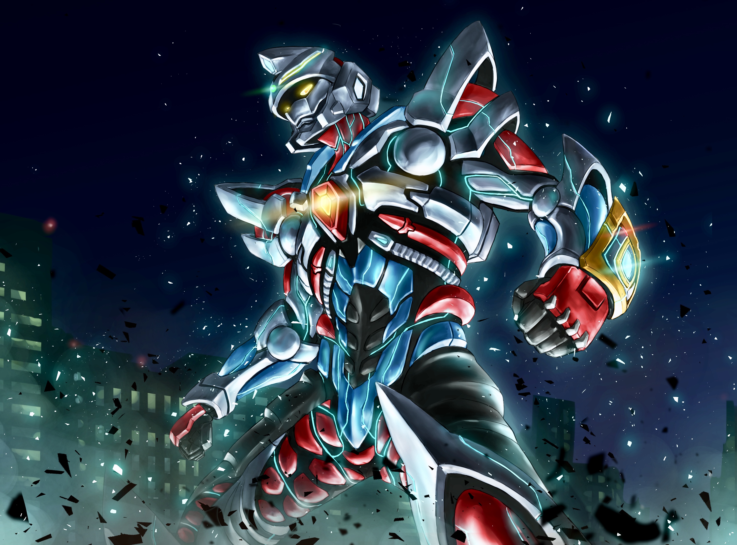 Anime 2925x2164 anime mechs Super Robot Taisen SSSS.GRIDMAN Gridman artwork digital art fan art