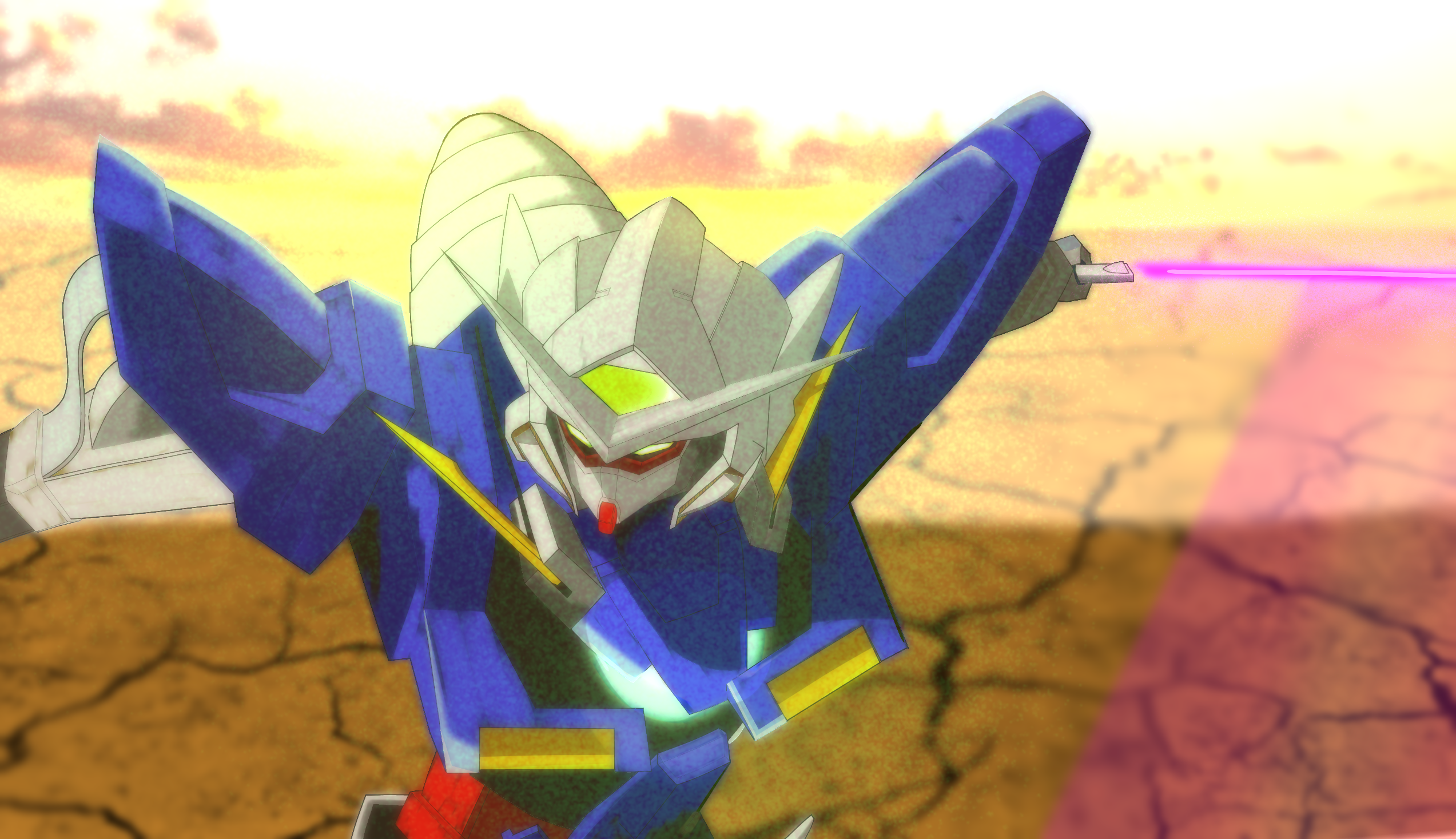 Anime 2546x1468 anime mechs Super Robot Taisen Gundam Mobile Suit Gundam 00 Gundam Exia artwork digital art fan art