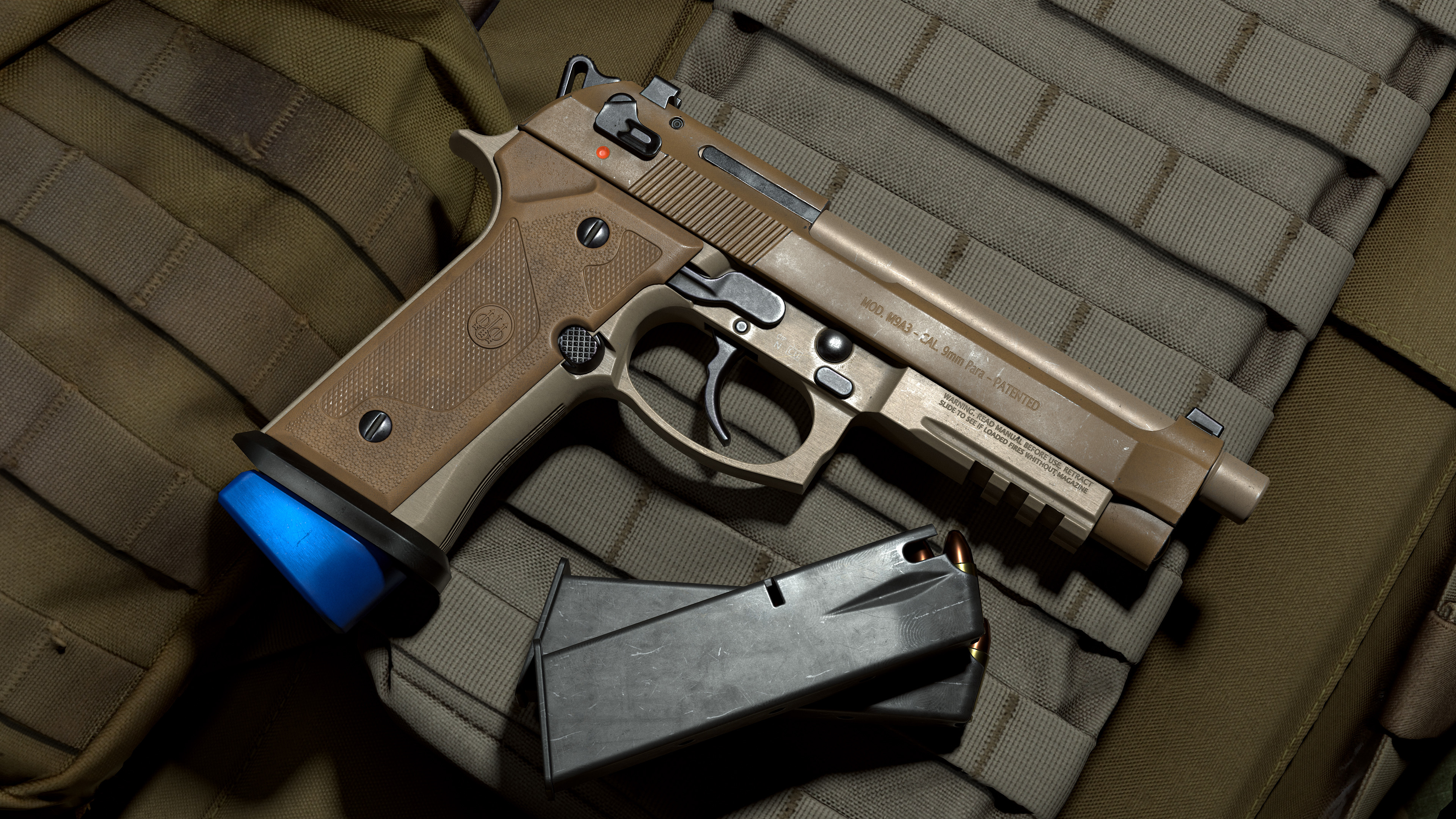 General 3840x2160 Arseniy Manekin CGI weapon Beretta pistol props video game art gun first-person shooter