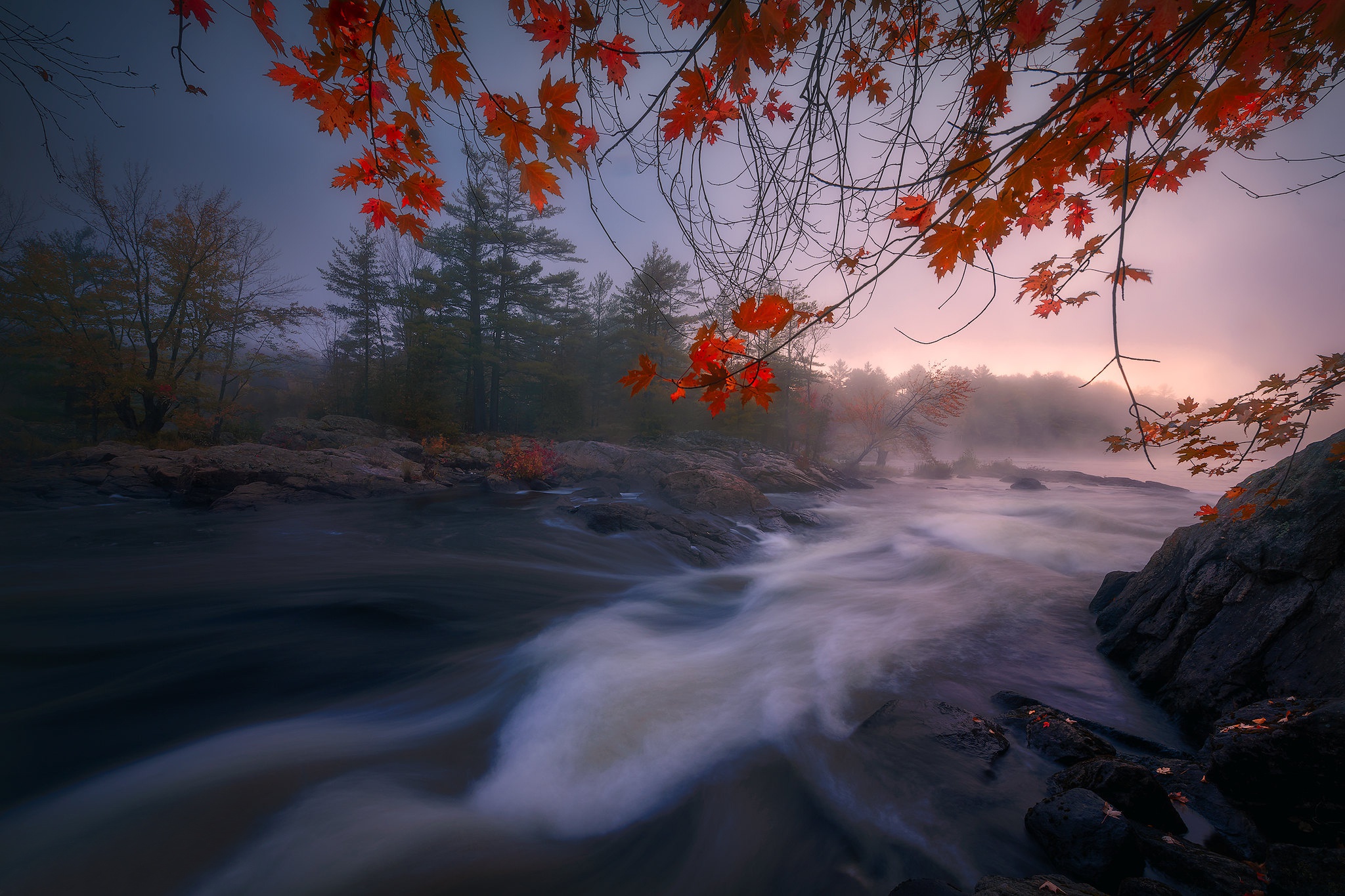 General 2048x1365 river water leaves outdoors nature long exposure fall