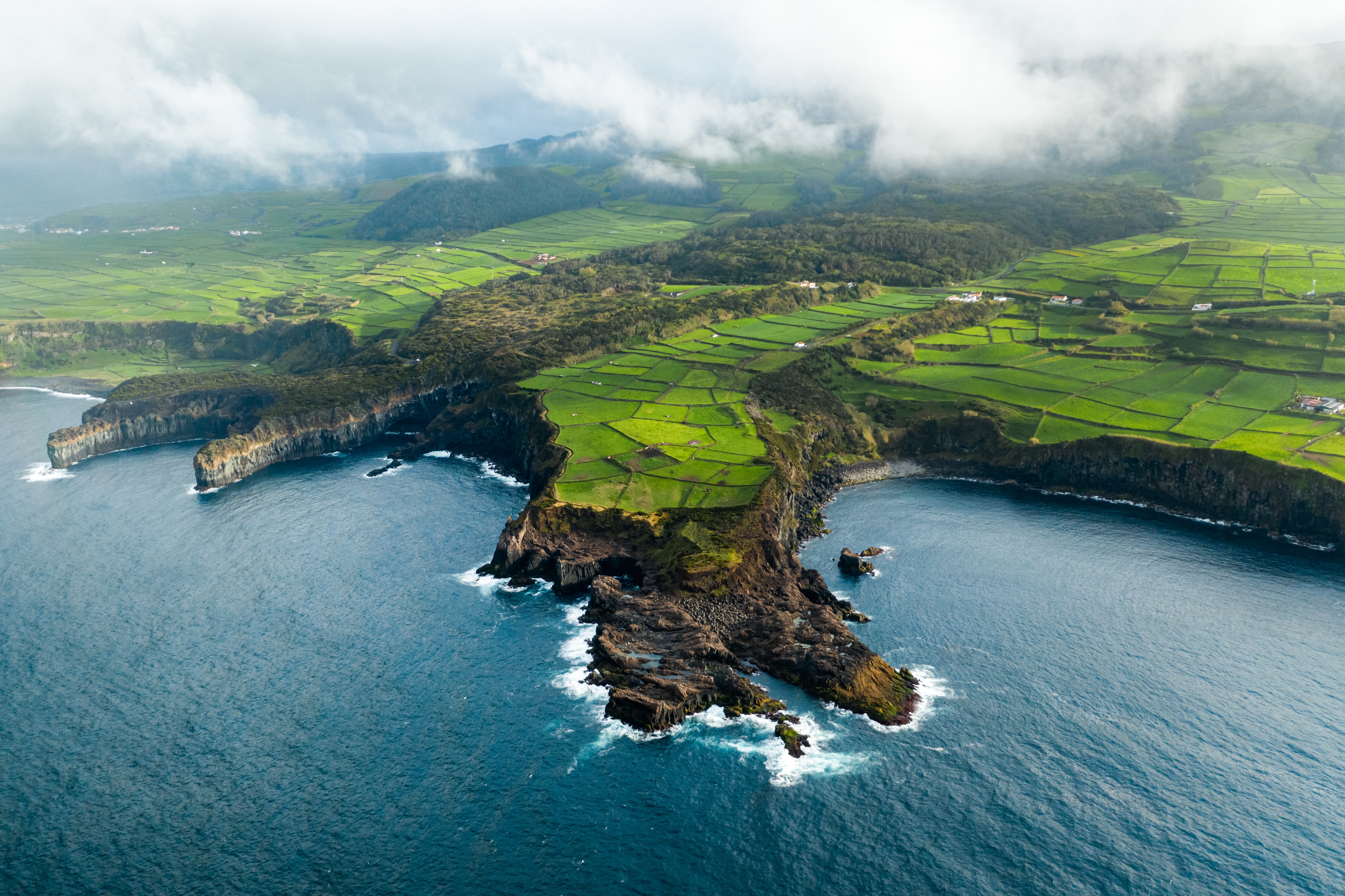 General 5109x3404 Azores coast aerial view field