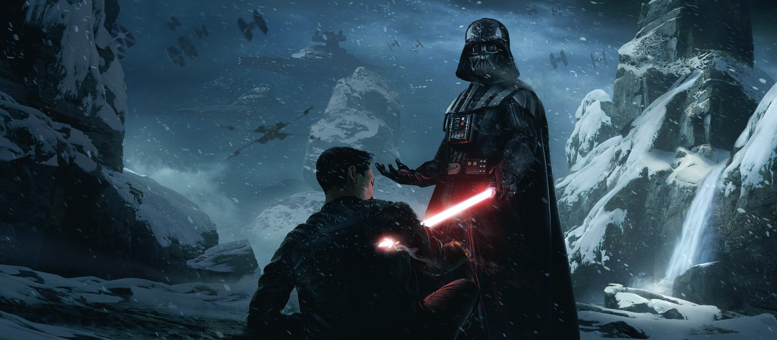 General 2700x1184 fantasy art artwork Star Wars Darth Vader lightsaber