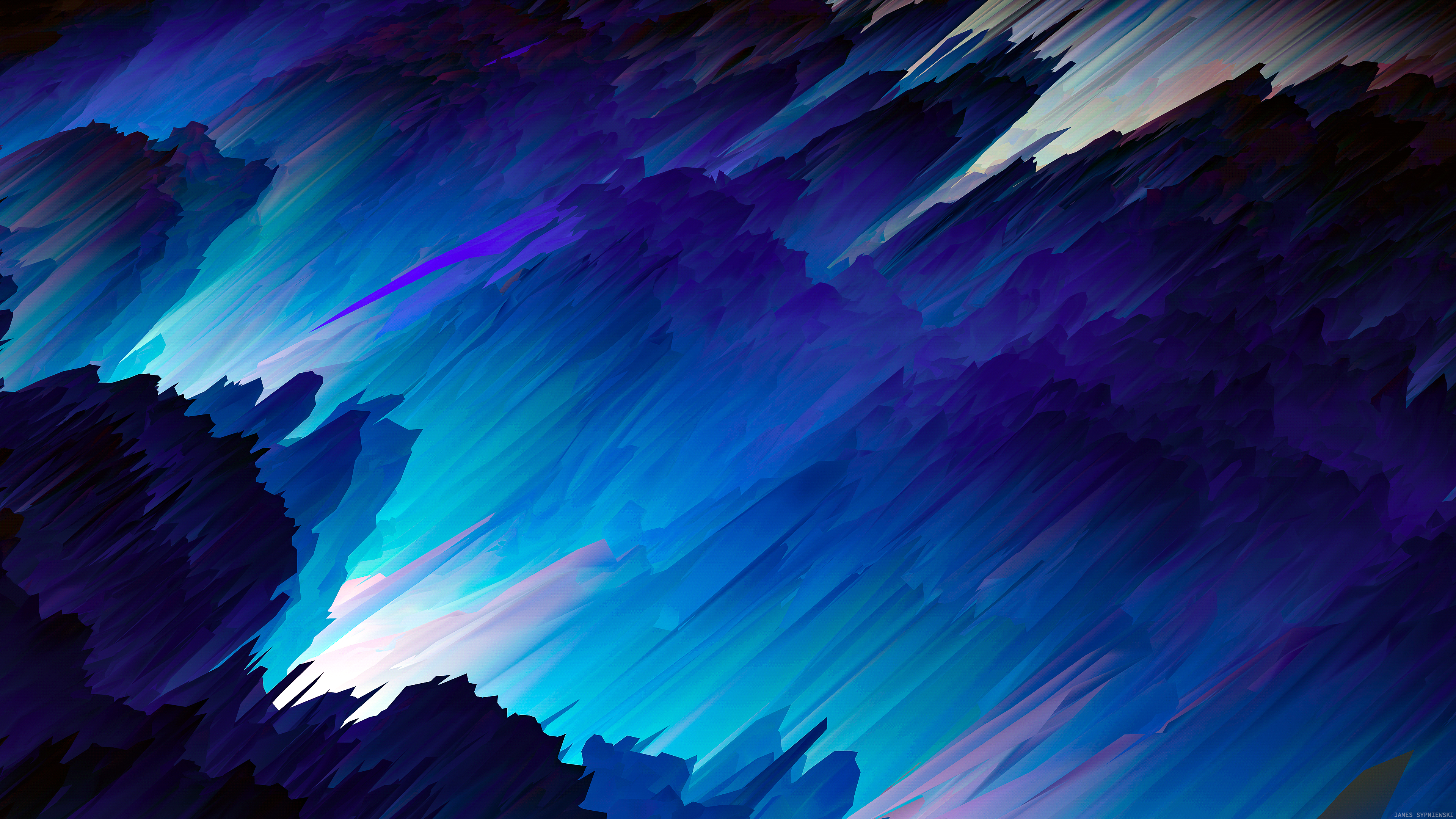 General 3840x2160 abstract waves digital art fractals blue