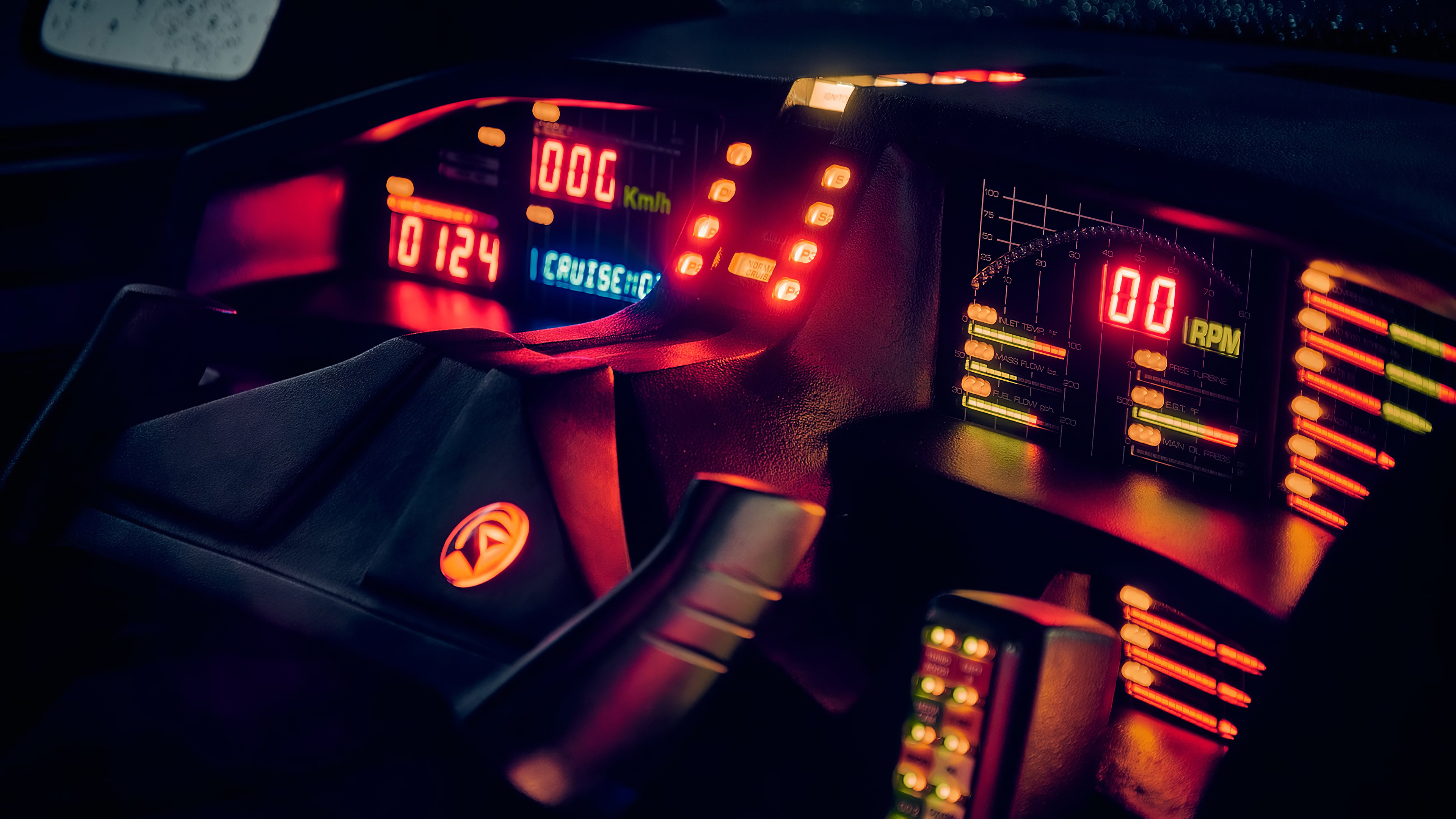 General 3840x2160 K.I.T.T. Knight Rider neon speedometer car