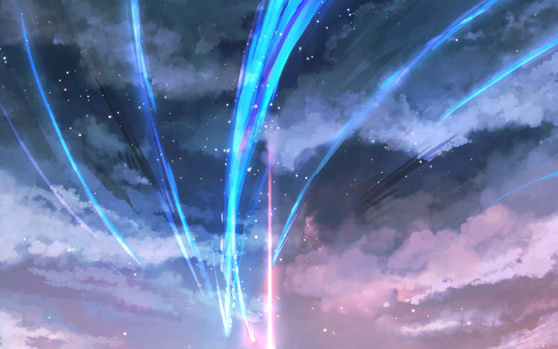 Anime 1920x1200 starry night Kimi no Na Wa anime sky clouds