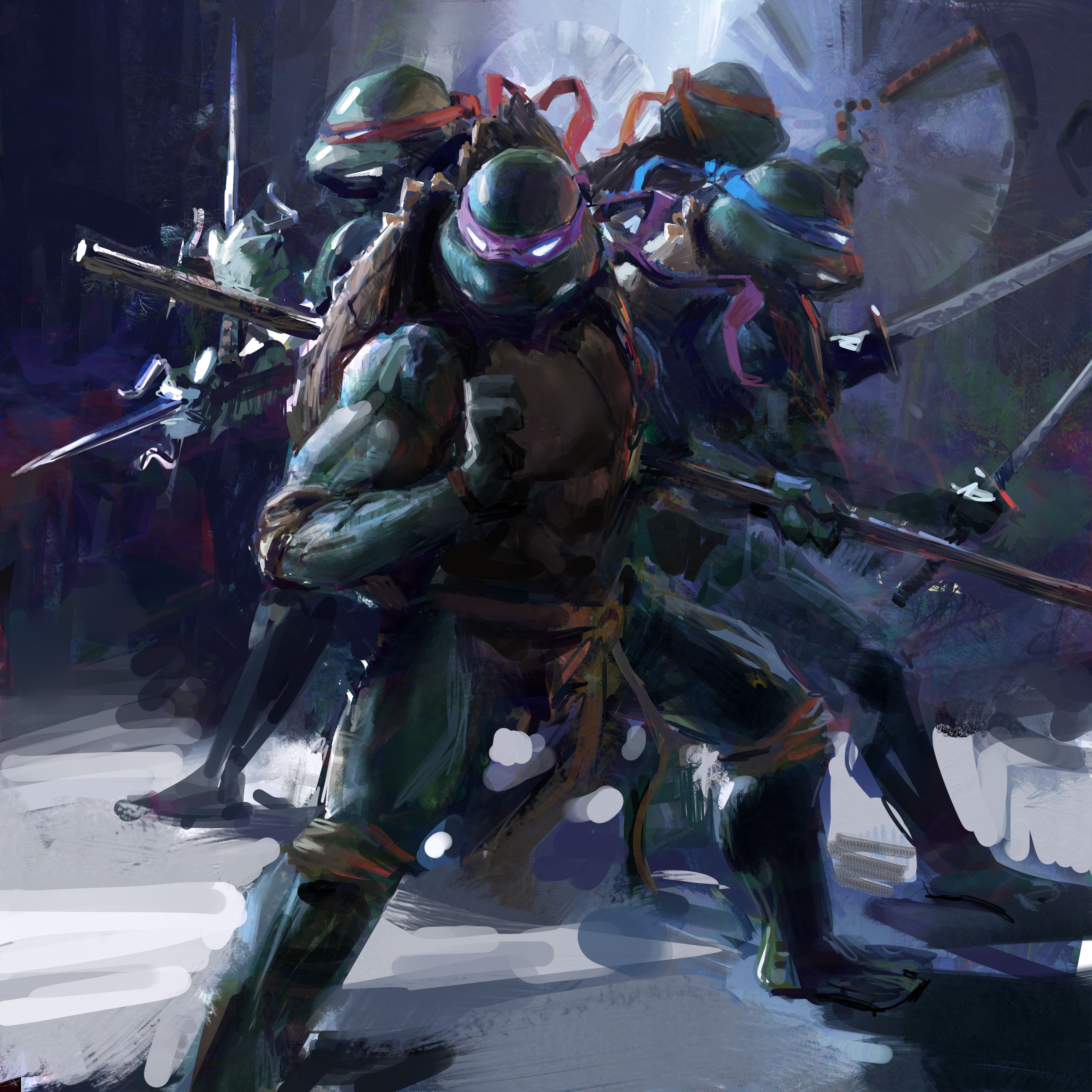 General 3840x3840 Teenage Mutant Ninja Turtles digital art digital painting fan art artwork