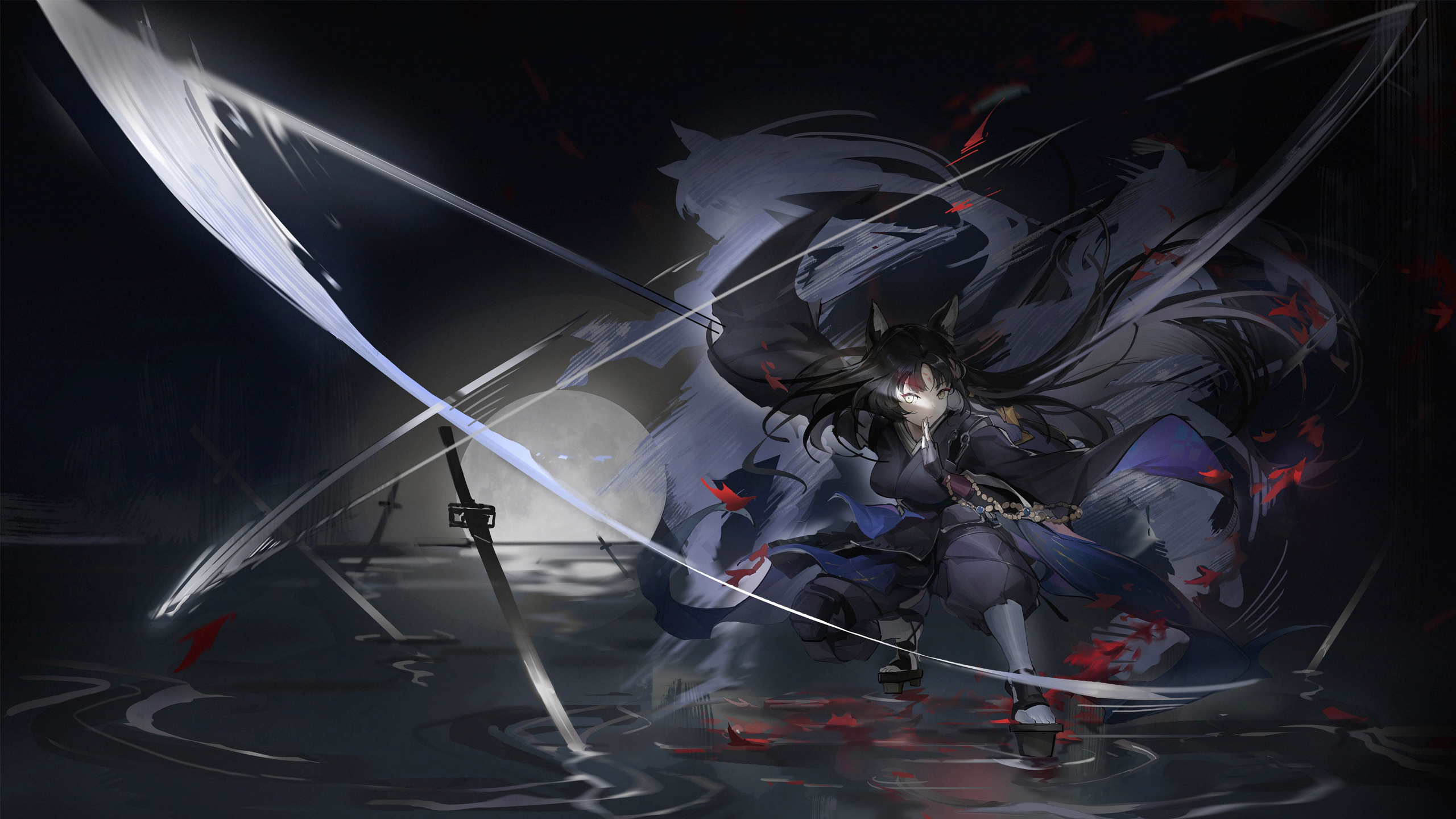 Anime 2560x1440 katana samurai shinobi Arknights Saga (Arknights)