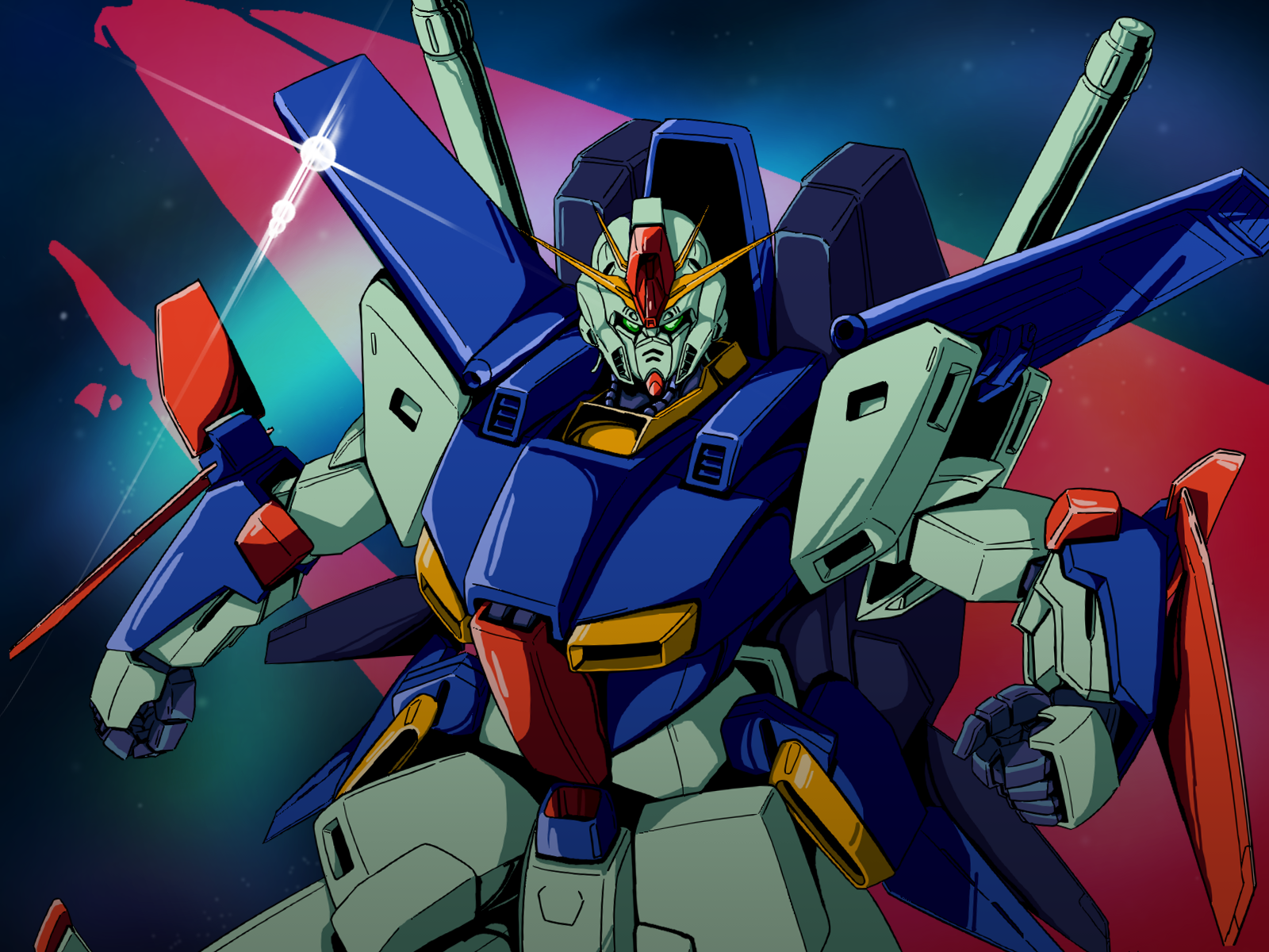 Anime 1600x1200 anime mechs Super Robot Taisen Mobile Suit Gundam ZZ ZZ Gundam Gundam artwork digital art fan art