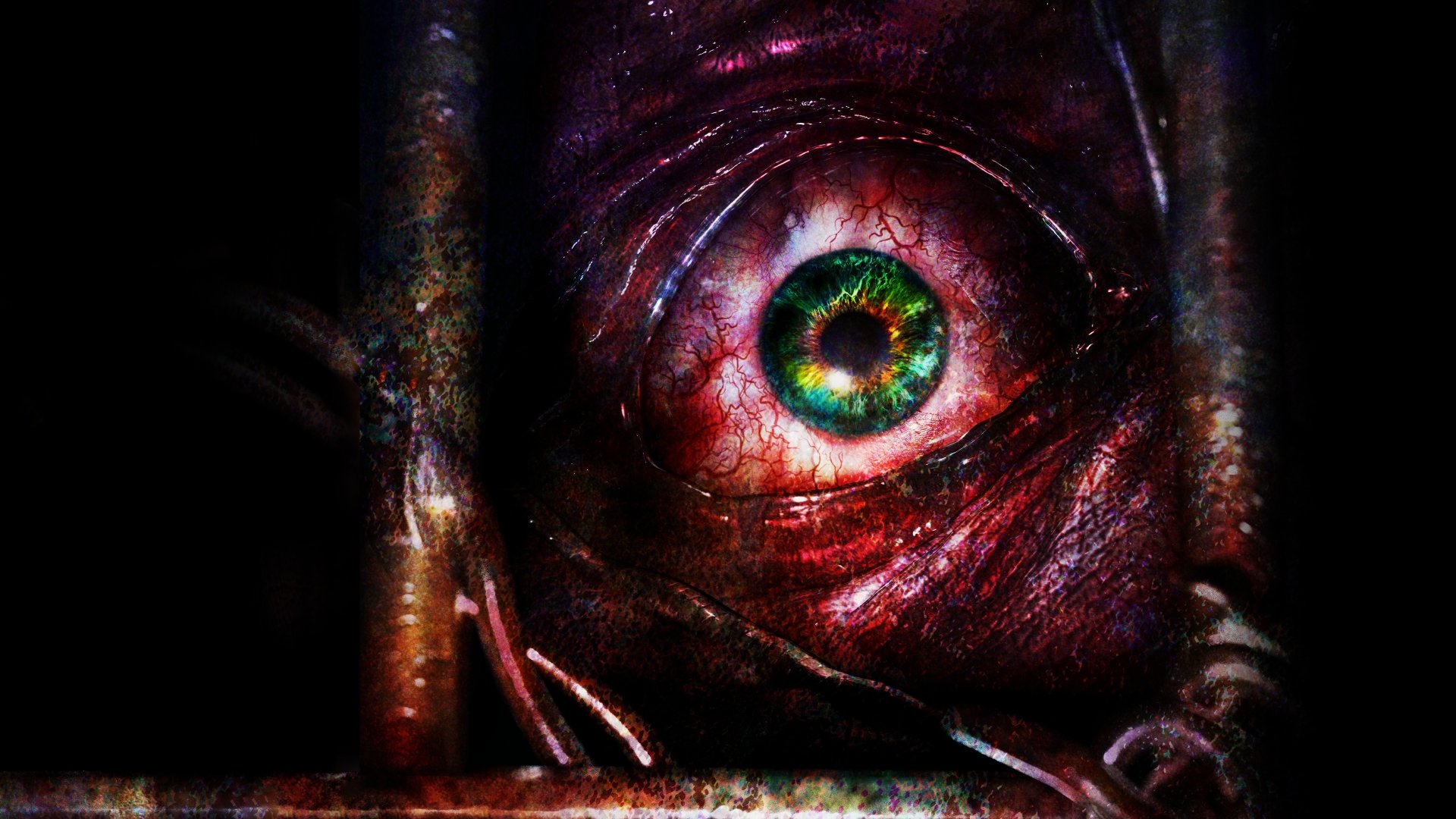 General 1920x1080 Resident Evil Revelations 2 blood veins eyes digital art