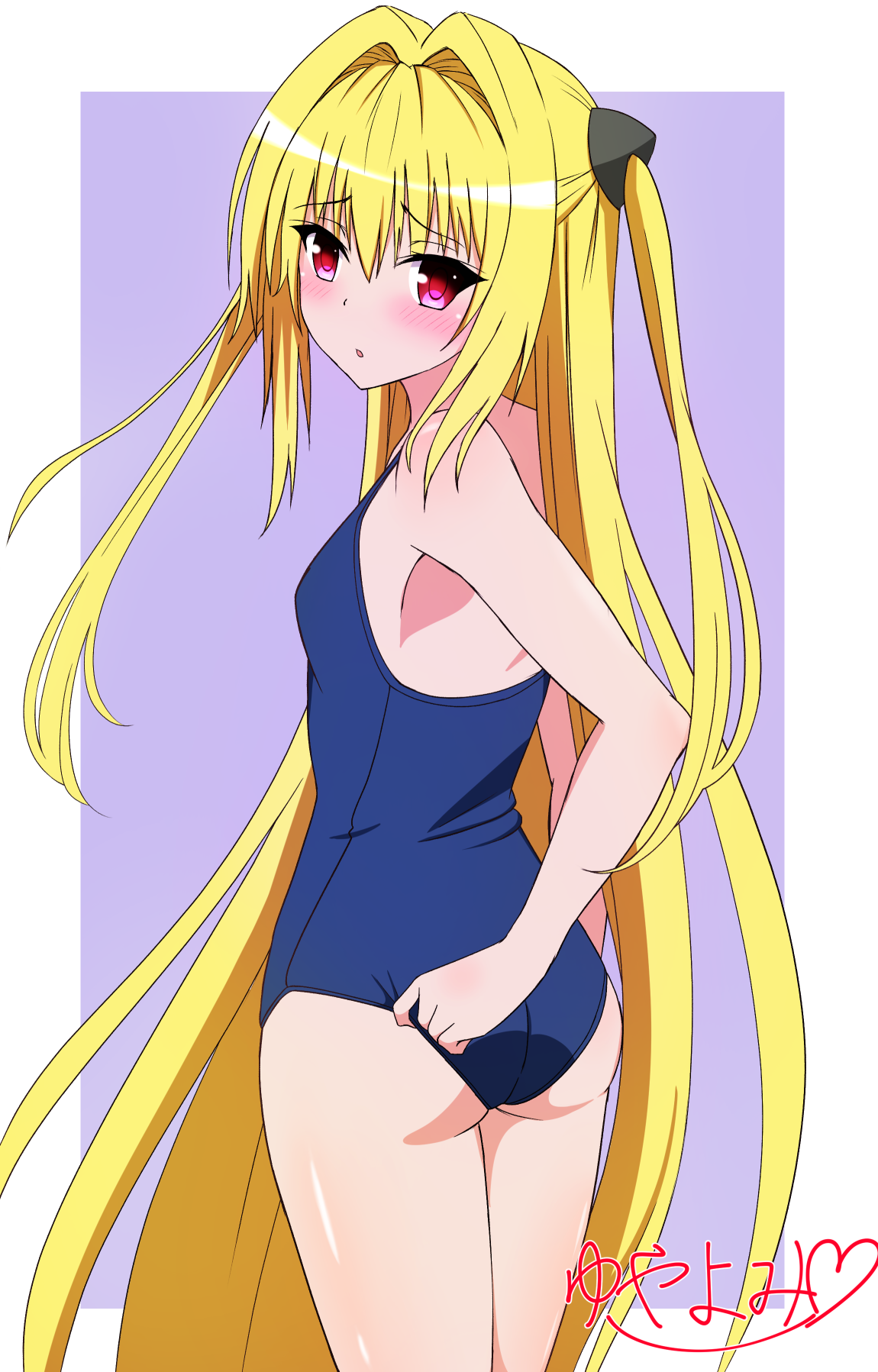 Anime 1150x1797 Golden Darkness To Love-ru anime anime girls long hair blonde artwork digital art fan art ass swimwear one-piece swimsuit