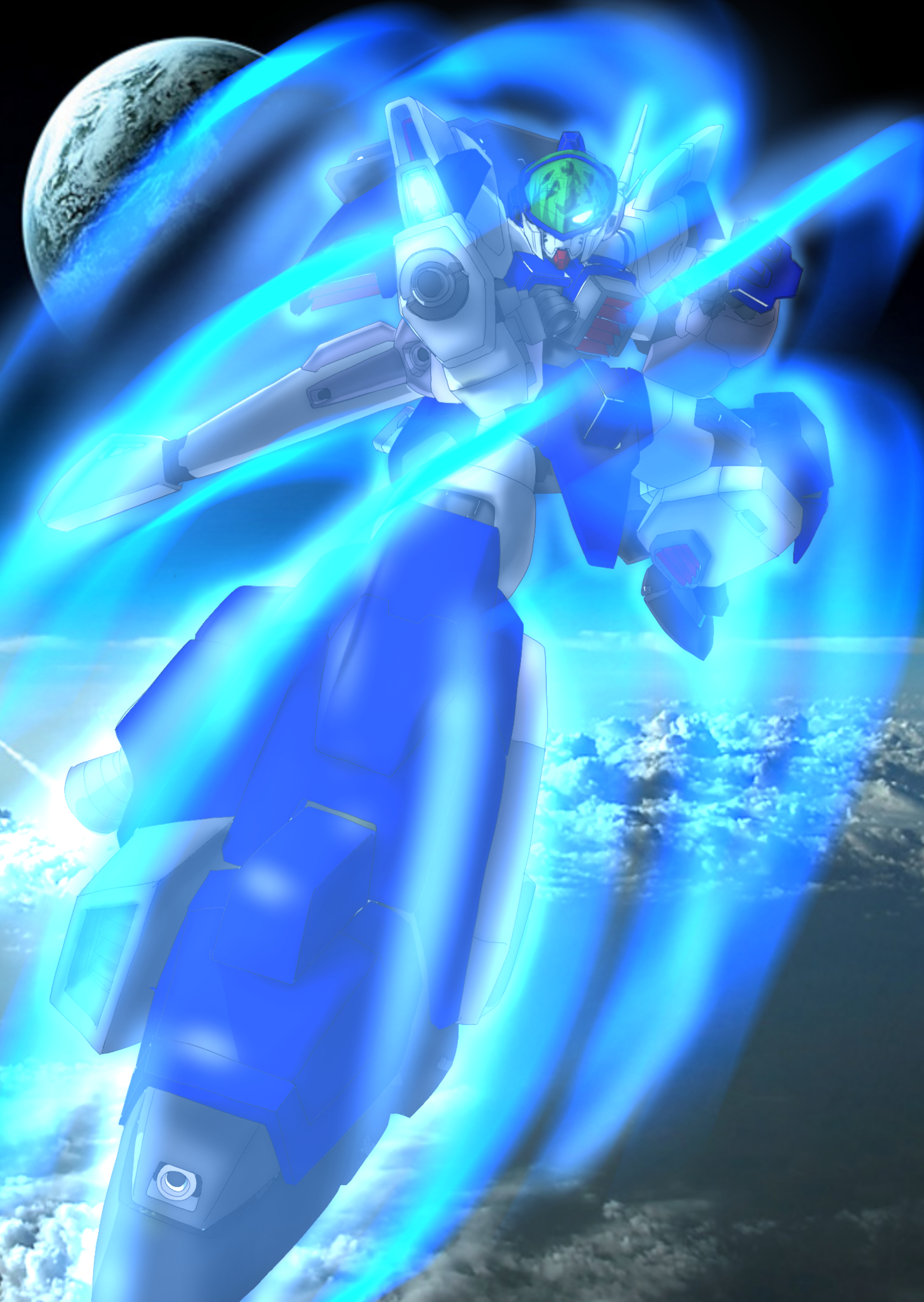 Anime 2179x3071 anime mechs Layzner Blue Meteor SPT Layzner Super Robot Taisen artwork digital art fan art