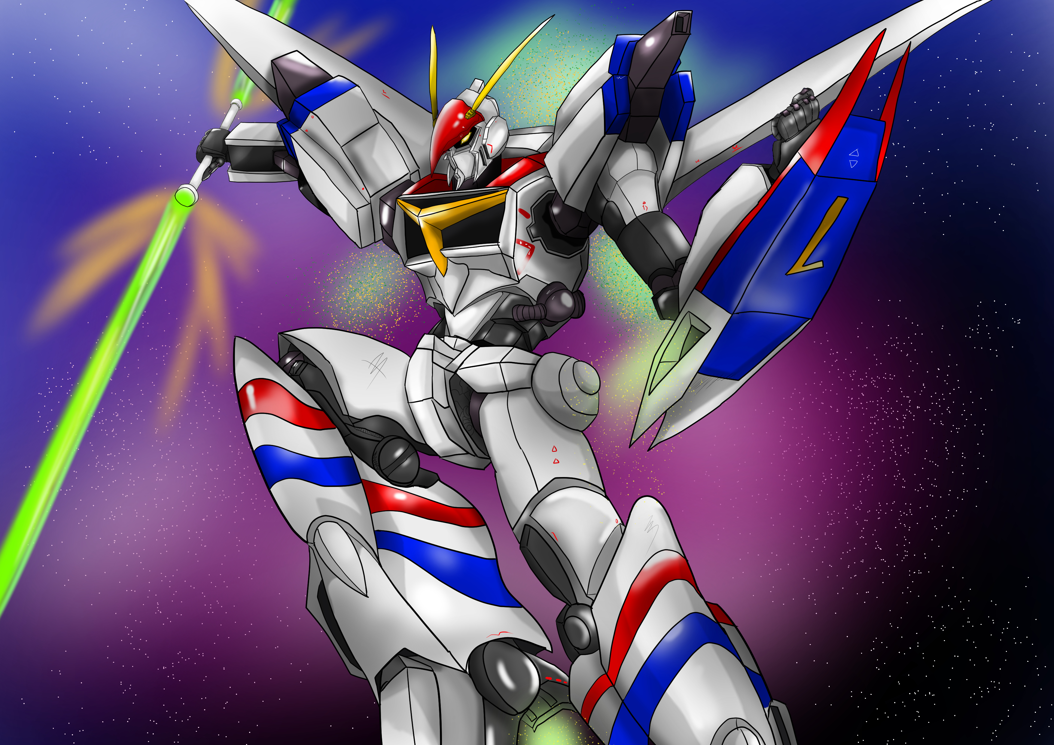 Anime 3508x2480 Dragonar-1 Metal Armor Dragonar anime mechs Super Robot Taisen artwork digital art fan art