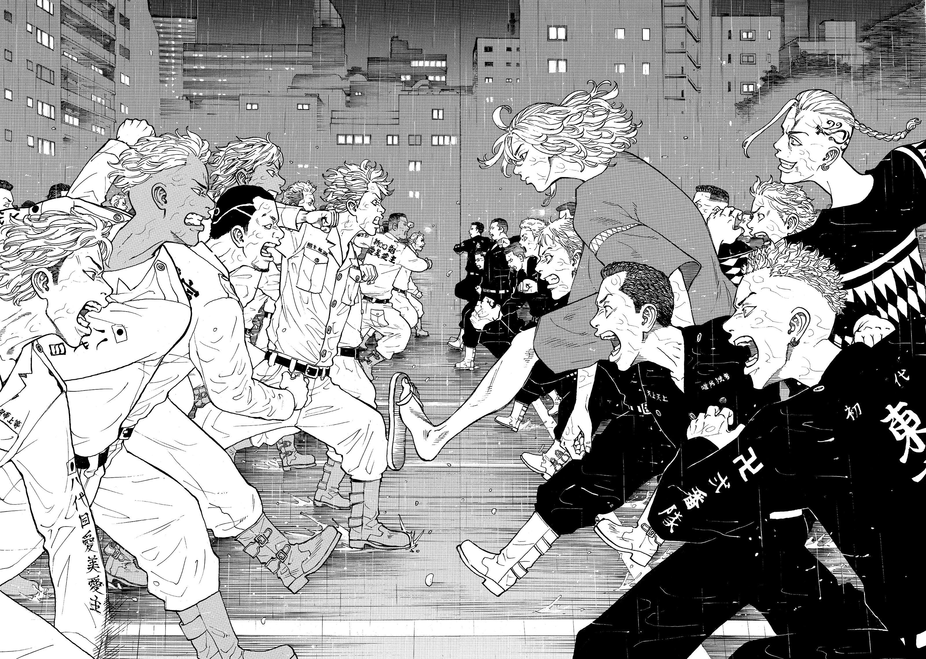 Anime 3200x2278 Tokyo Revengers anime monochrome anime men swastika manga