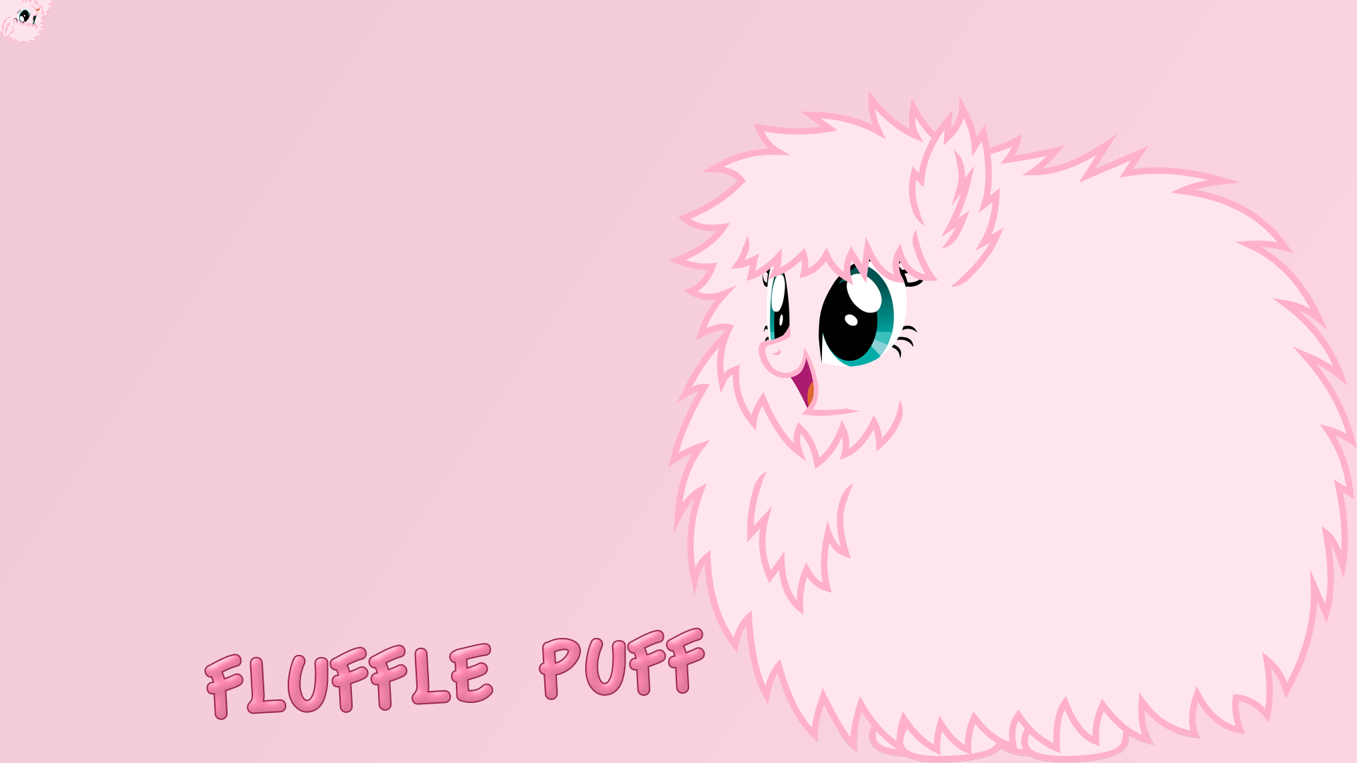 General 1920x1080 My Little Pony Fluffle Puff pink background artwork typography