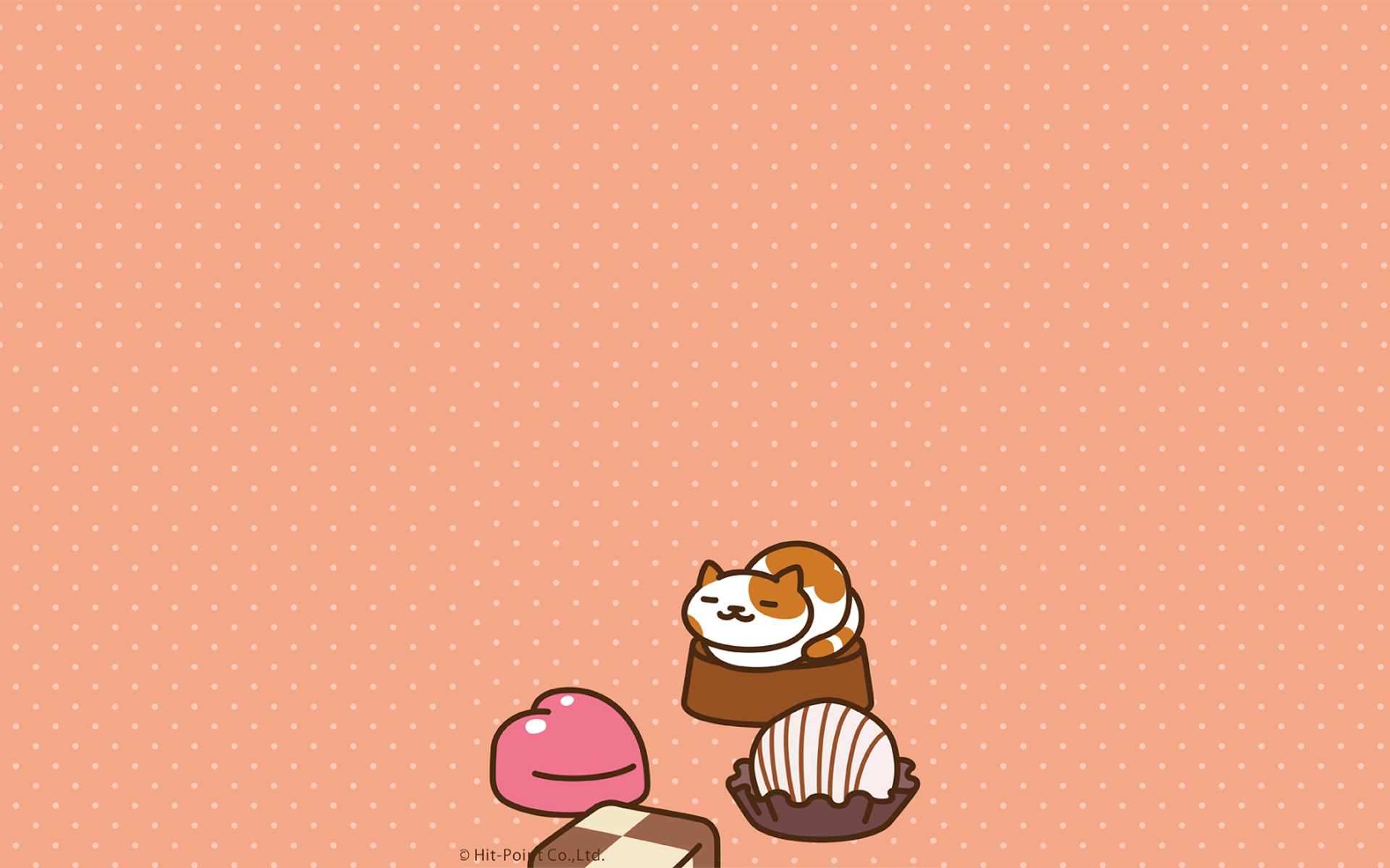 Anime 1920x1200 Nekoatsume kittens chocolate orange background