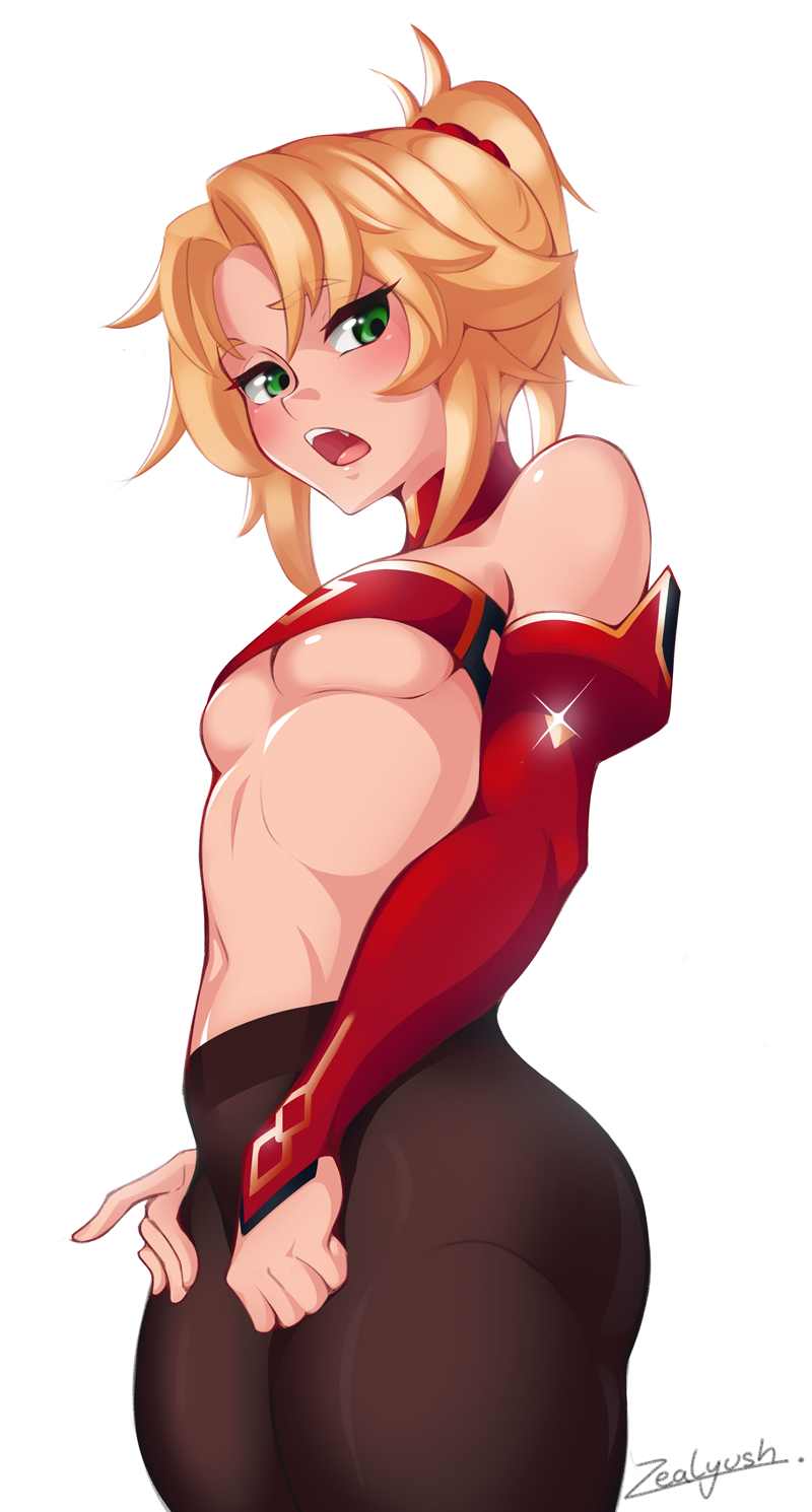 Anime 800x1490 Fate/Apocrypha  Fate series thighs detached sleeves ecchi anime girls Mordred (Fate/Apocrypha) Fate/Grand Order 2D portrait display fangs Zealyush anime