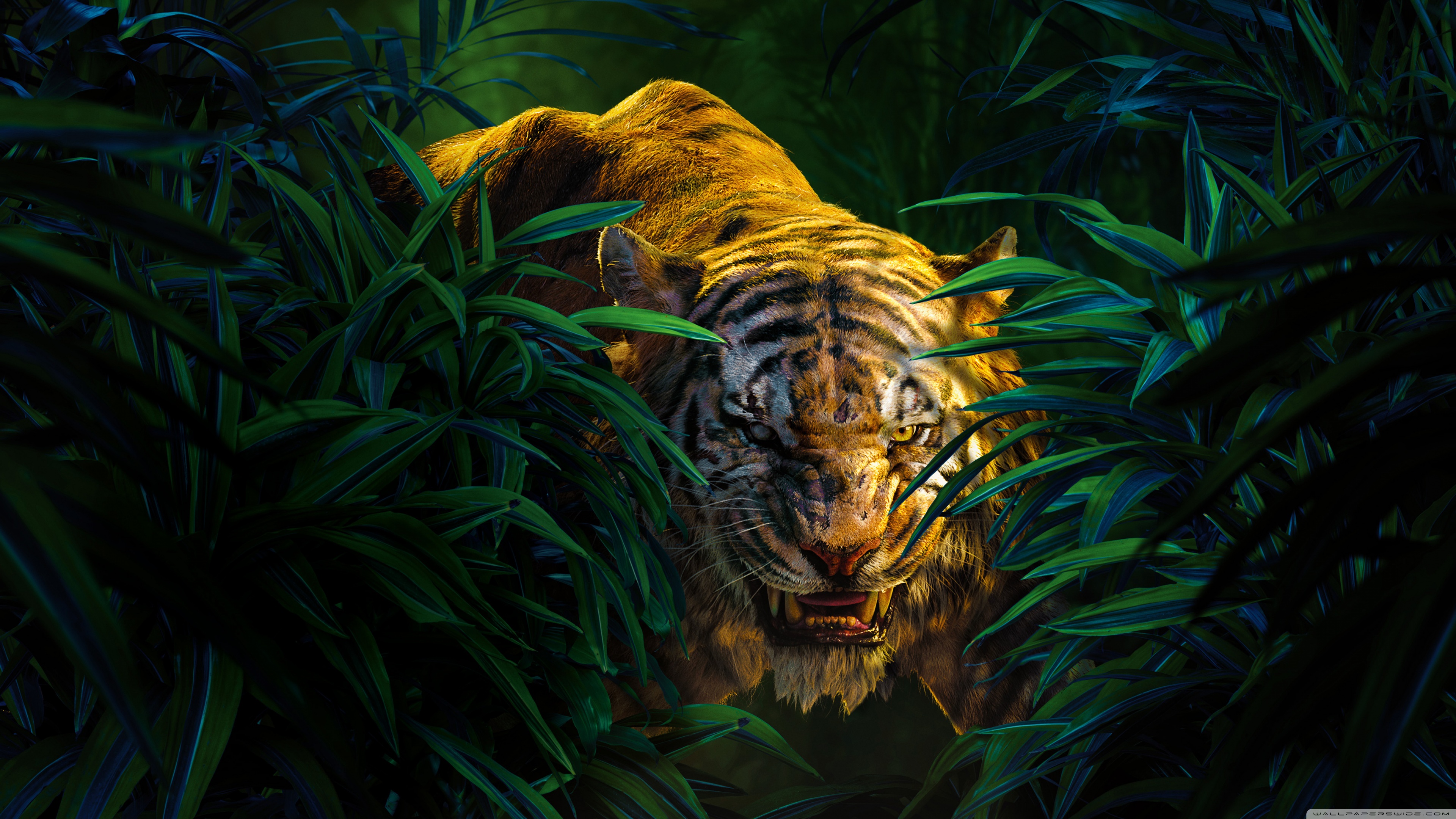 General 3840x2160 animals nature digital art mammals big cats plants The Jungle Book