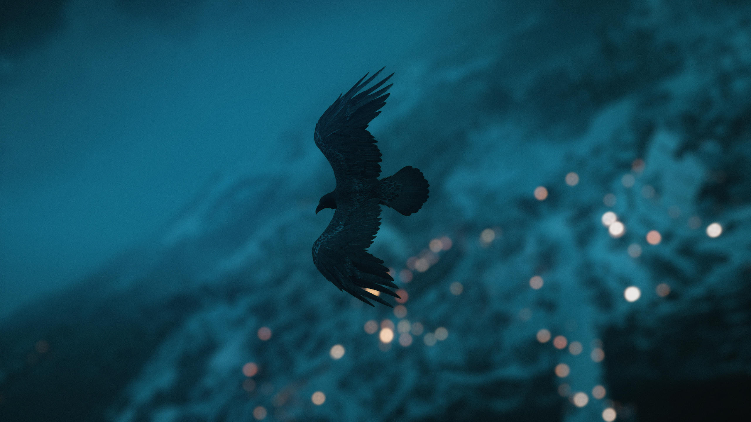 General 2560x1440 Assassin's Creed: Valhalla reshade forest full moon fall snow winter raven night