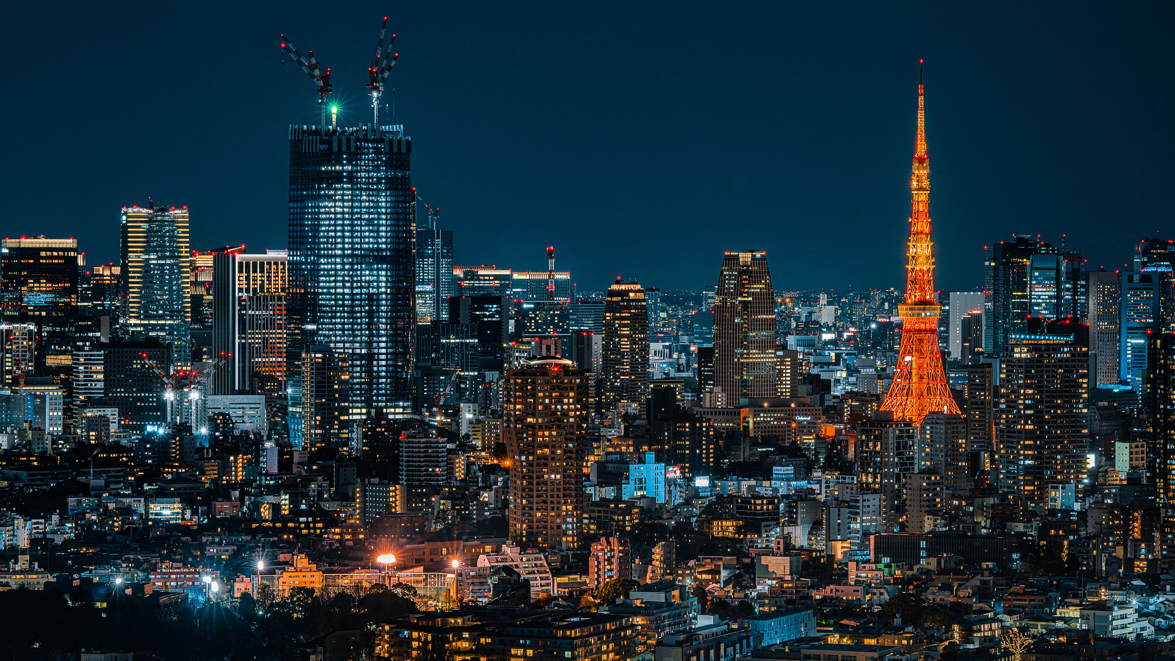 General 4096x2304 cityscape Tokyo Japan lights Tokyo Tower sky night