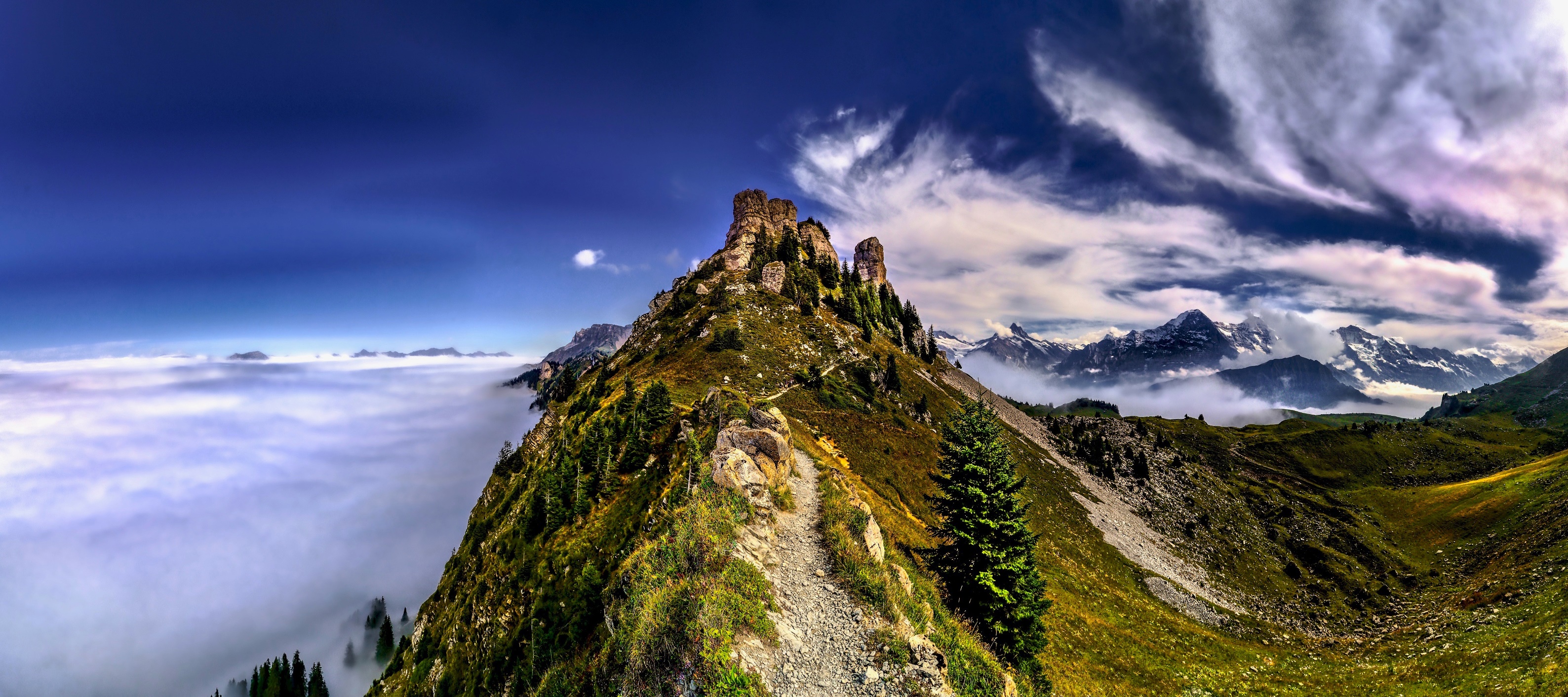 General 3176x1413 nature panorama landscape mountains Switzerland