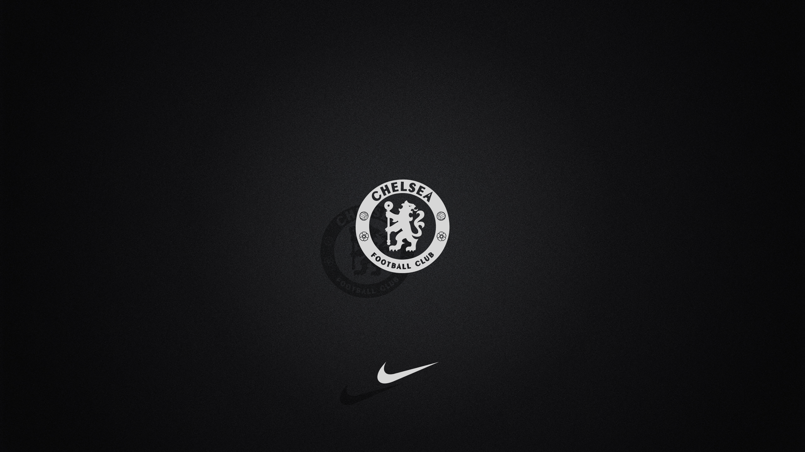 General 2560x1440 logo Chelsea FC Nike black background monochrome soccer sport minimalism dark background