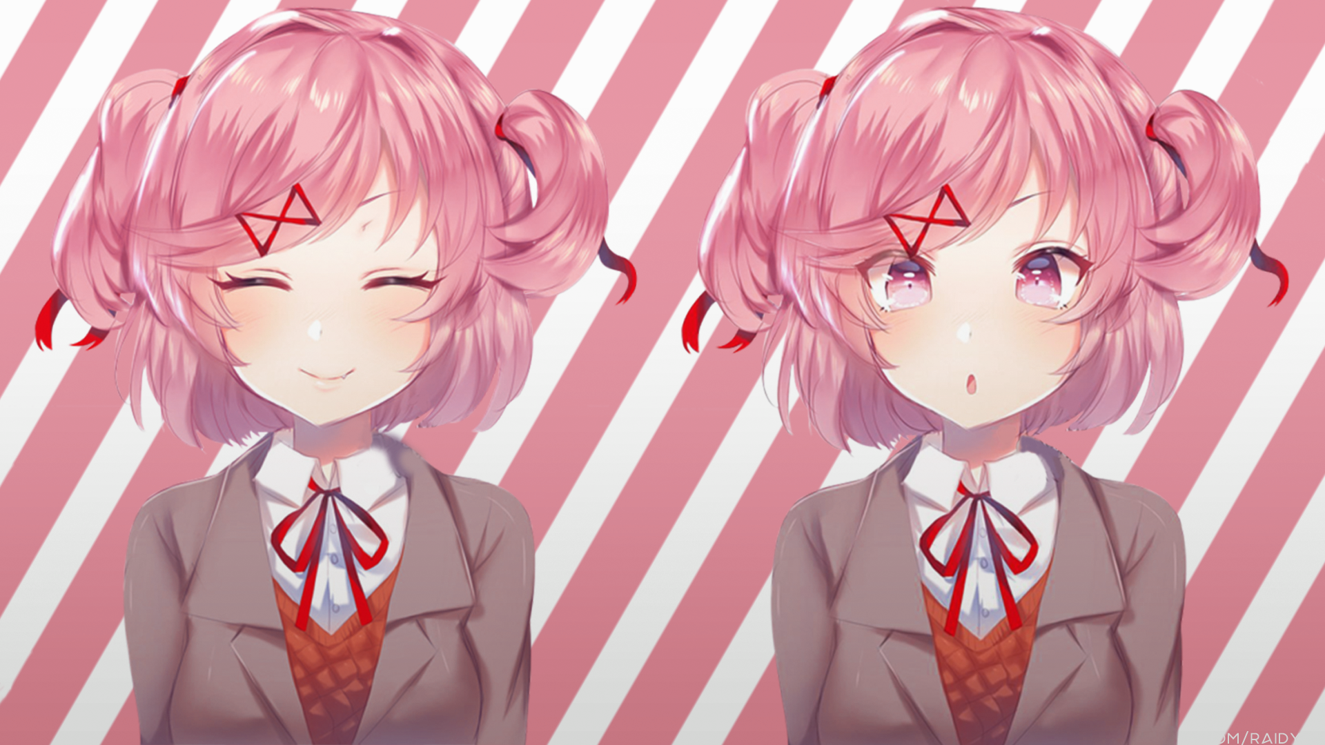 Anime 1920x1080 anime anime girls picture-in-picture Doki Doki Literature Club Natsuki (Doki Doki Literature Club)