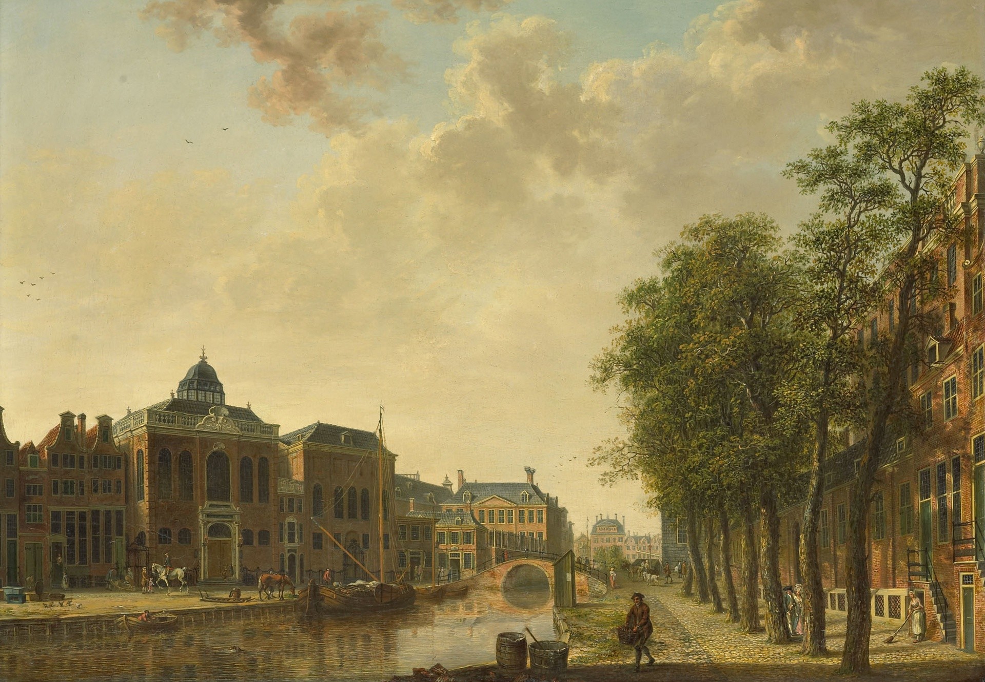 General 1920x1331 Amsterdam artwork painting Hendrik Keun classic art cityscape Netherlands