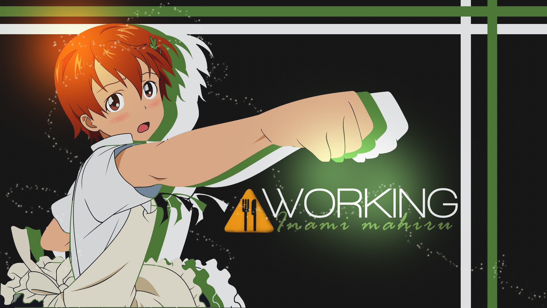 Anime 1920x1080 Working!! anime girls Inami Mahiru