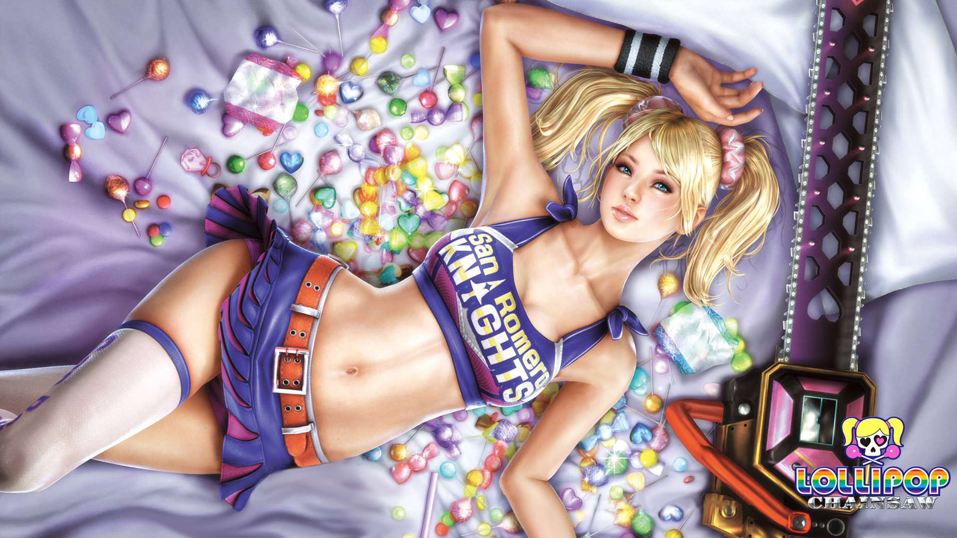 General 1920x1080 Lollipop Chainsaw Juliet Starling video games boobs lollipop blonde video game art