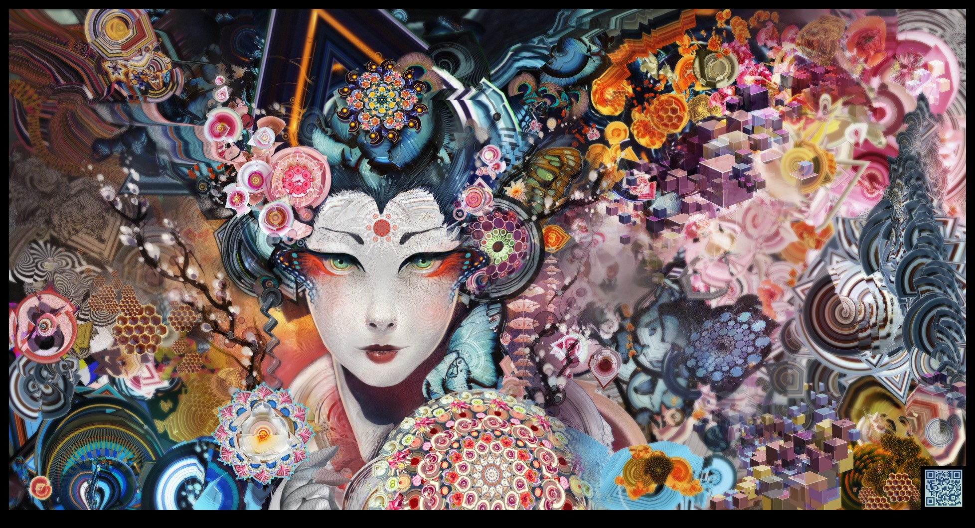 General 1956x1060 psychedelic geisha colorful Android Jones