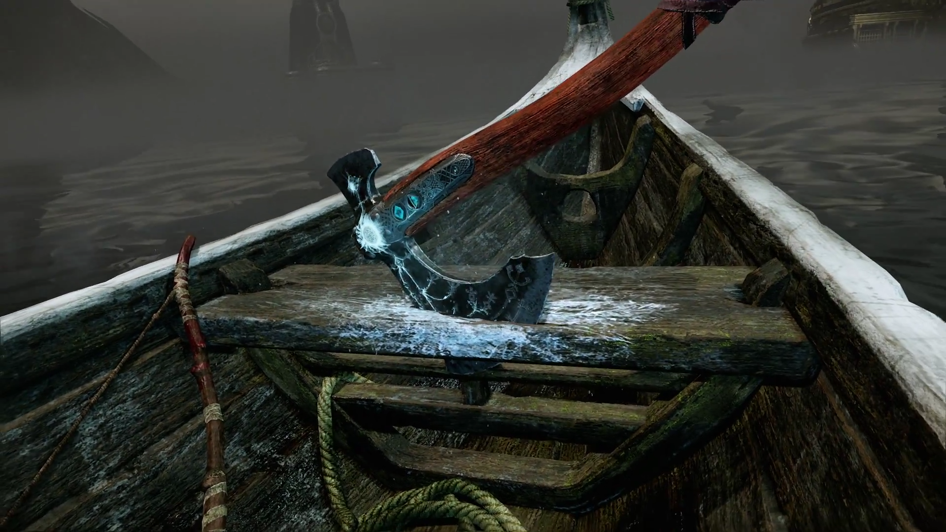 General 1920x1080 God of War (2018) screen shot boat vehicle axes weapon bow