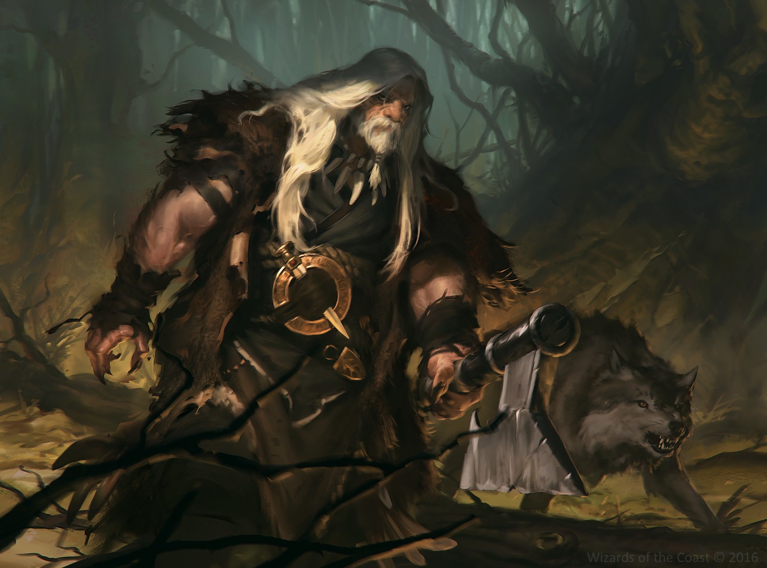 General 1500x1111 fantasy art warrior Magic: The Gathering werewolves Ulrich of the Krallenhorde