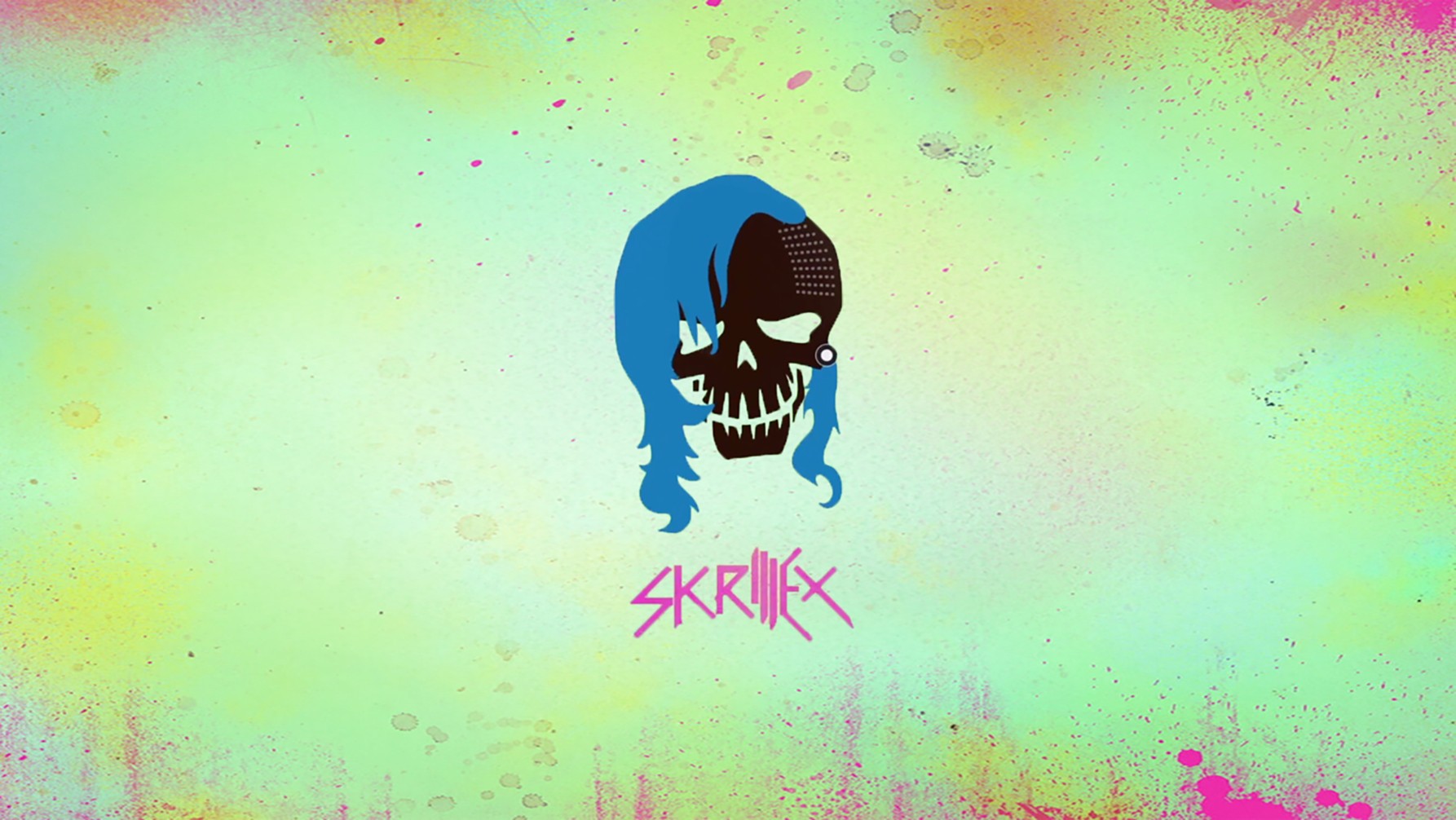 General 1786x1006 Suicide Squad green skull pink blue dubstep movies Skrillex crossover artwork gradient