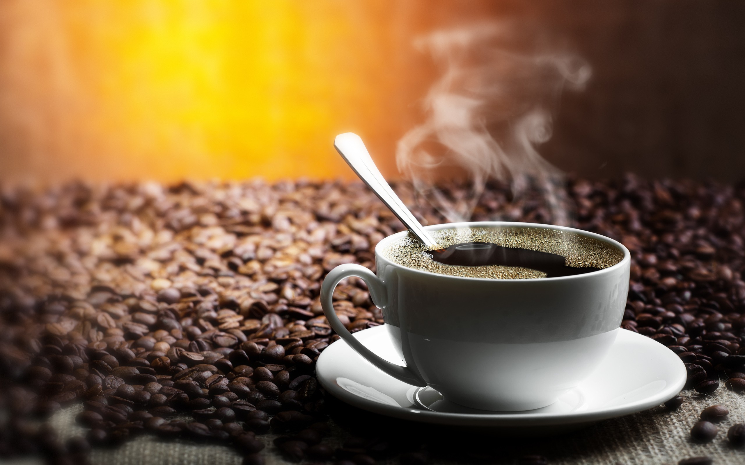 General 2560x1600 coffee beans cup coffee hot drink food closeup