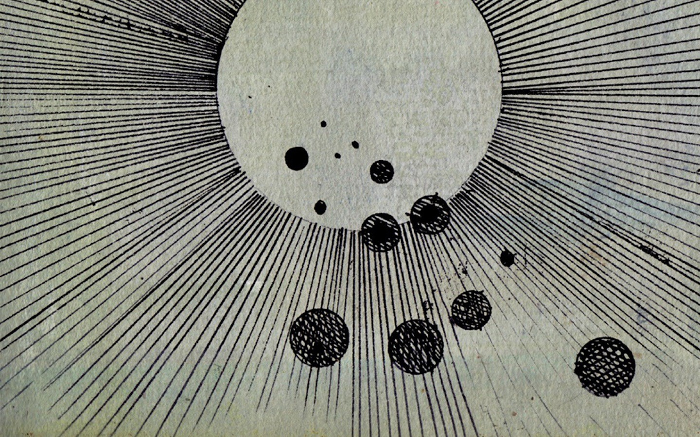 General 1440x900 music Flying Lotus monochrome Sun lines sphere