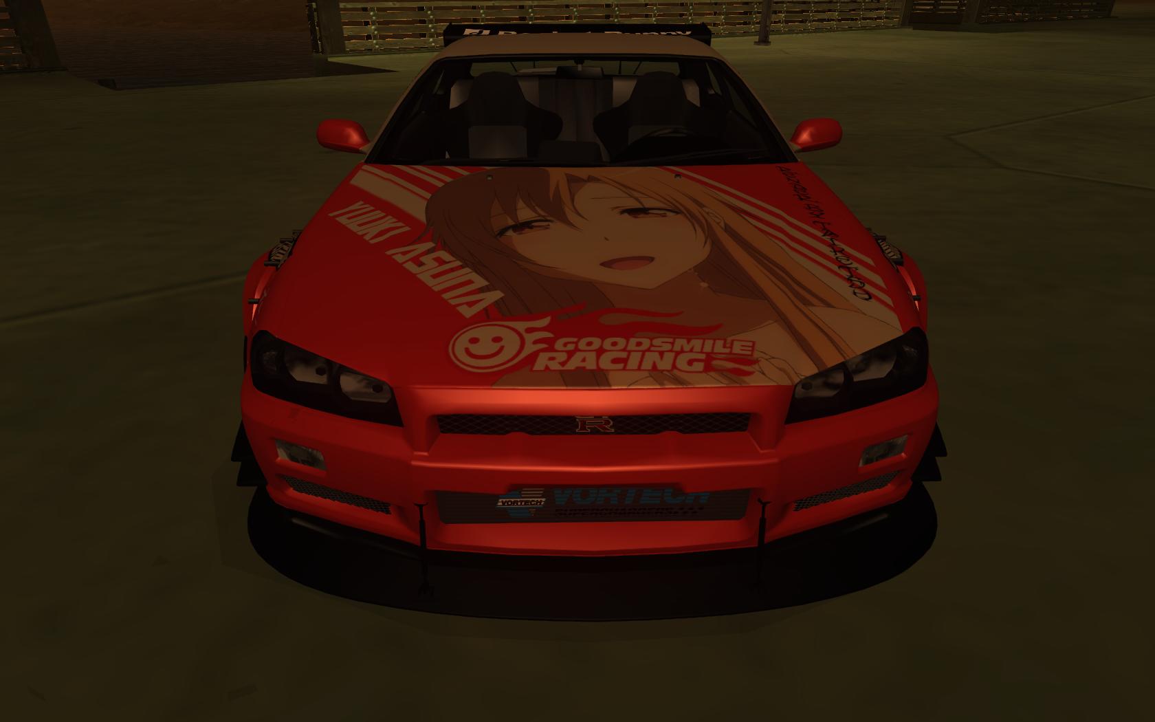 General 1680x1050 Nissan Nissan Skyline R34 tuning Grand Theft Auto Itasha video games Japanese cars red cars vehicle PC gaming screen shot Grand Theft Auto: San Andreas Nissan Skyline car