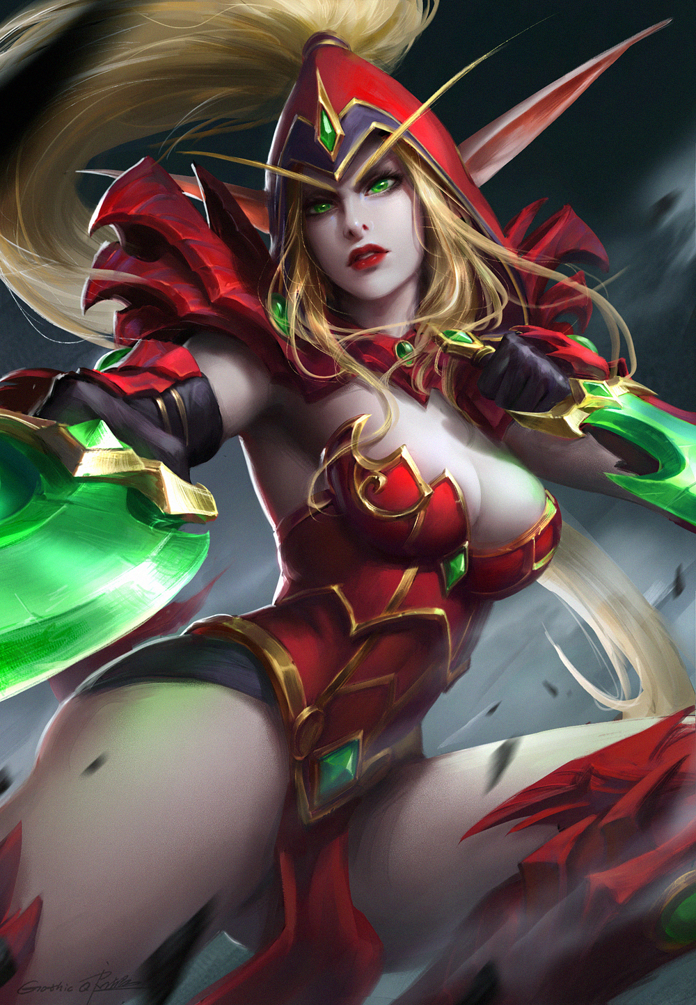 General 1000x1444 Warcraft tight clothing thighs video games big boobs cleavage Valeera ponytail World of Warcraft blood elves dagger Hearthstone: Heroes of Warcraft digital art artwork pointy ears Valeera Sanguinar Heroes of the Storm portrait display elves armor