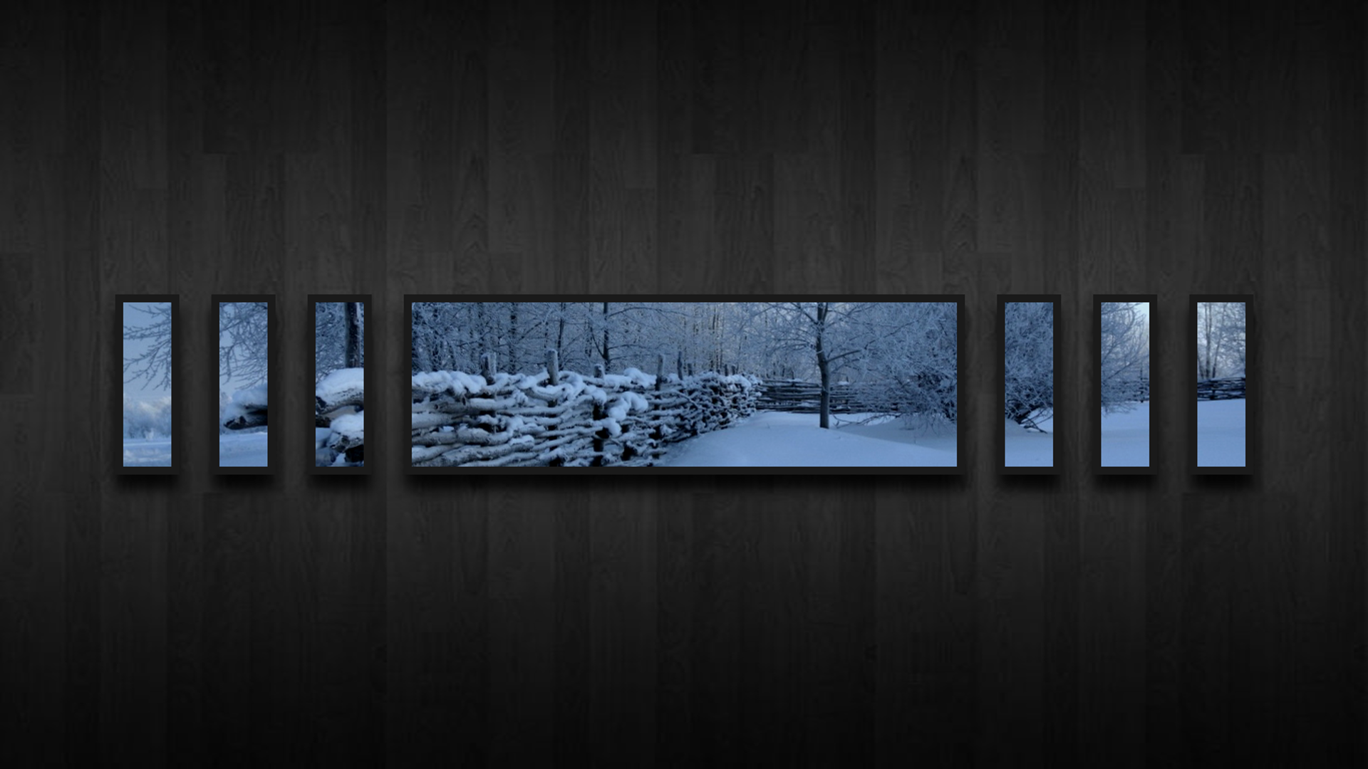 General 1920x1080 snow collage winter wooden surface