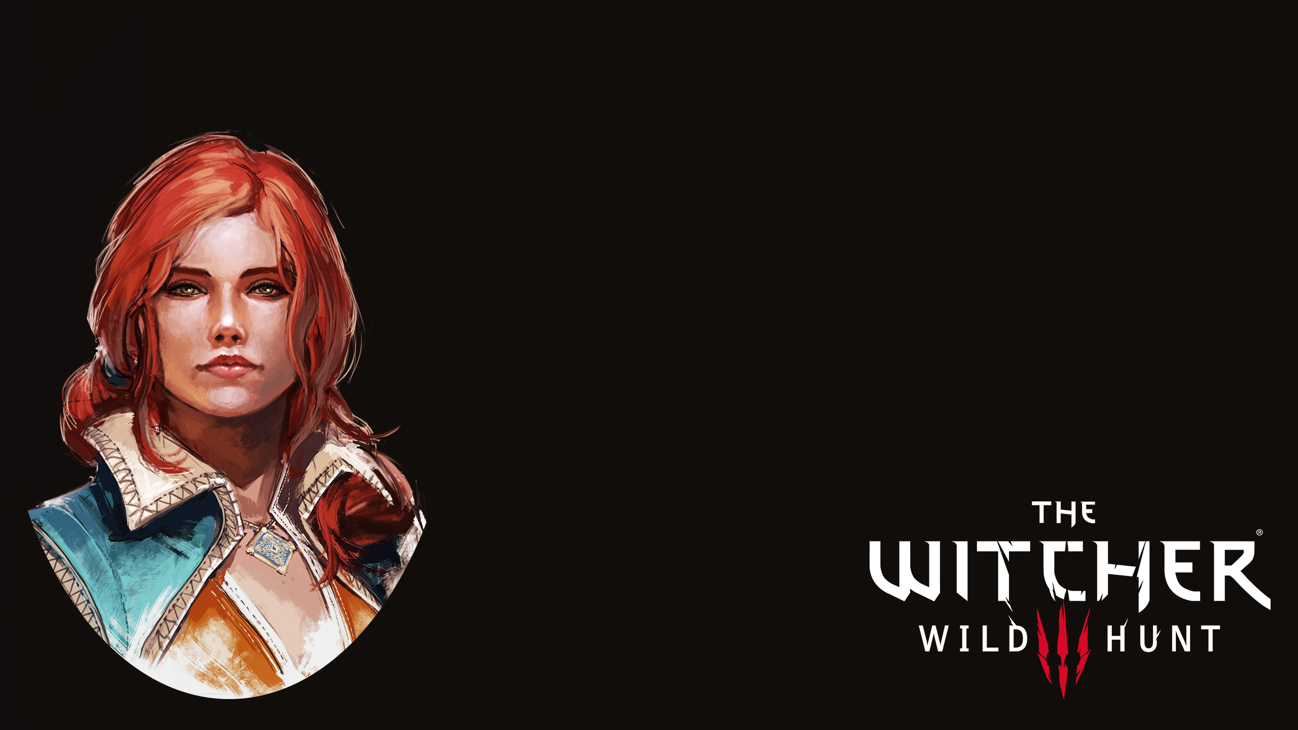 People 2560x1440 The Witcher 3: Wild Hunt Triss Merigold artwork video games RPG redhead video game art video game girls fantasy art fantasy girl simple background black background PC gaming CD Projekt RED women