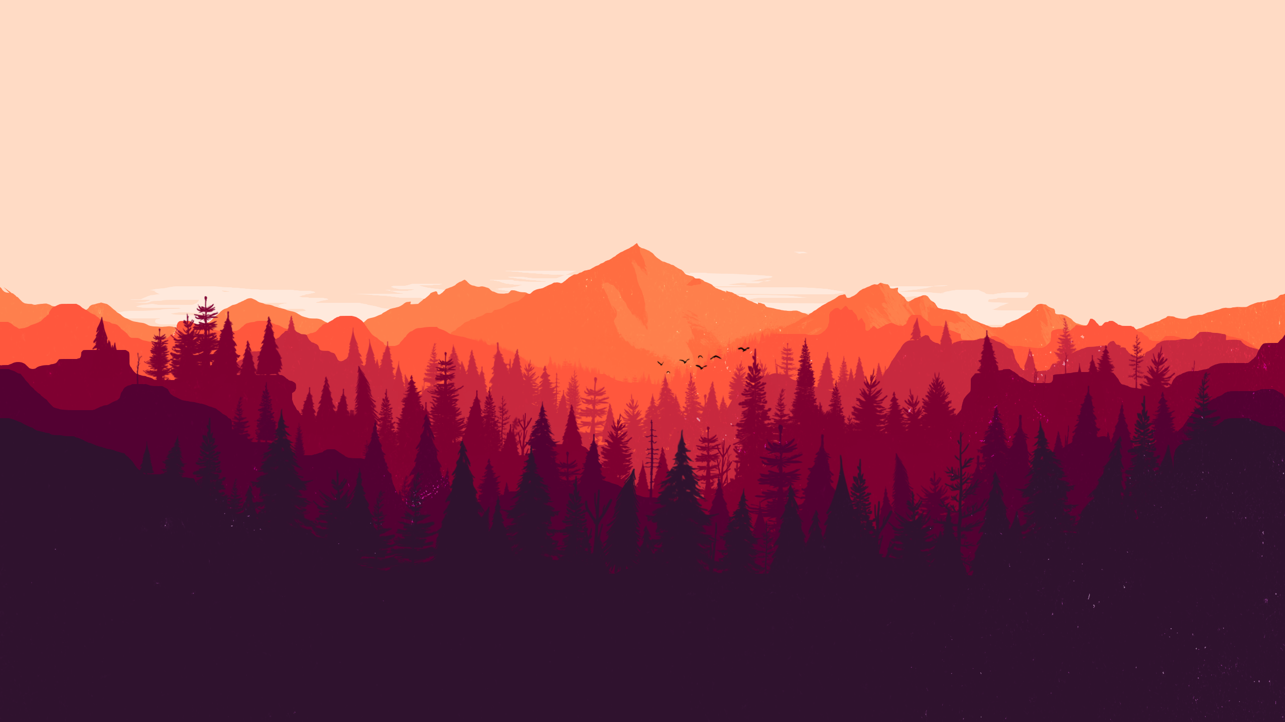 General 2560x1440 forest Firewatch orange red pine trees PC gaming video game art video games video game landscape