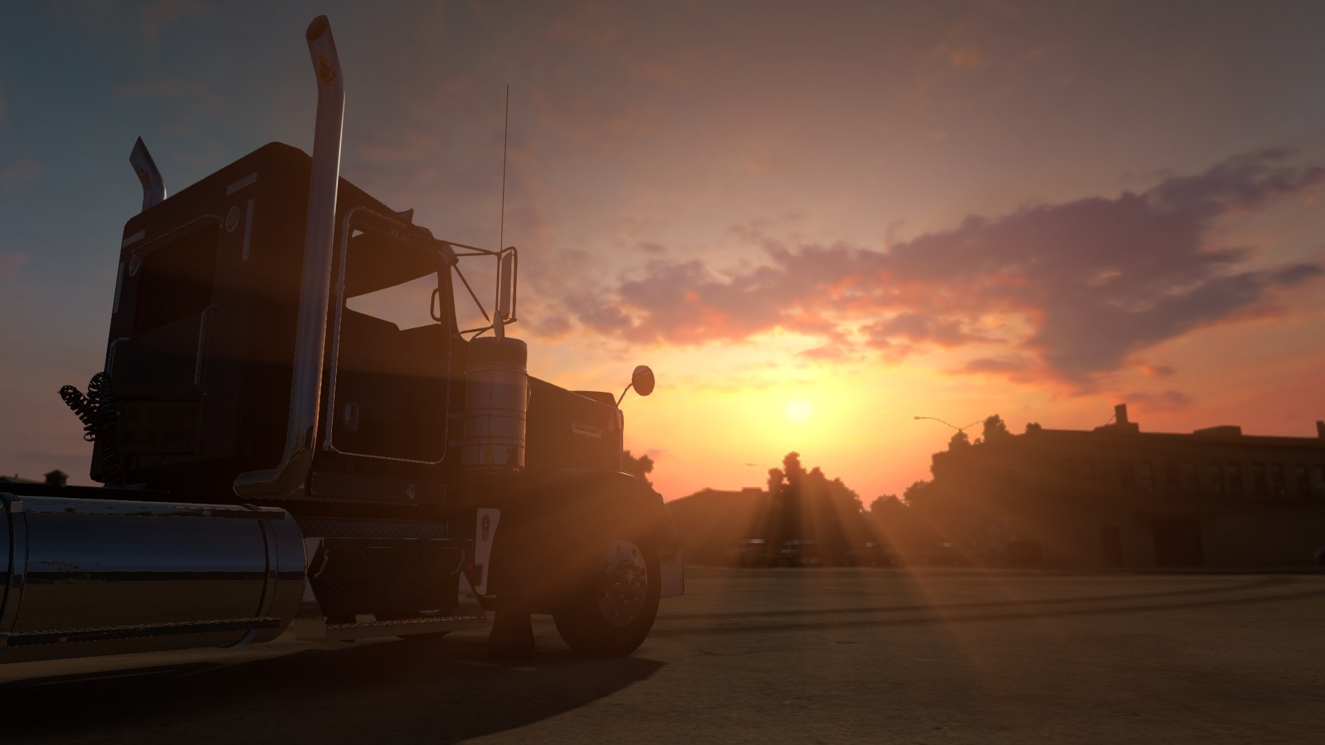 General 1920x1080 ATS American Truck Simulator sunset PC gaming truck vehicle screen shot