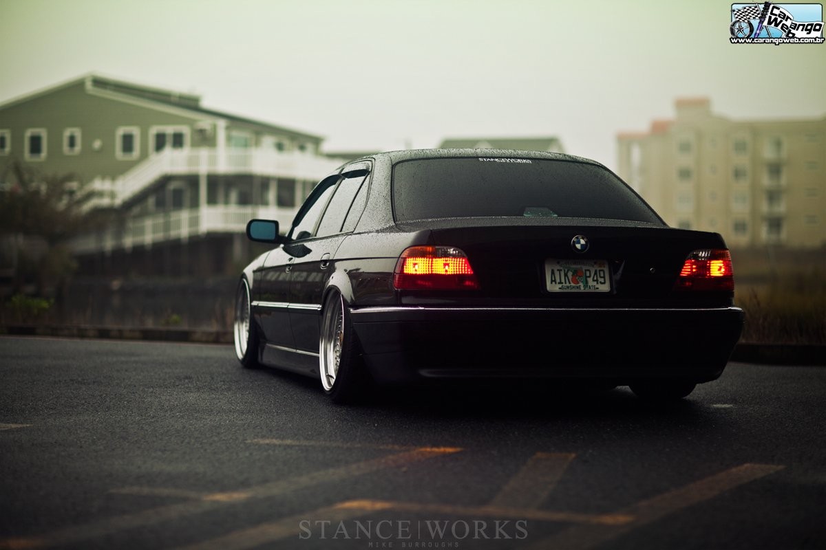 General 1200x800 car BMW E38 stance (cars) tuning low car German cars house Stanceworks BMW fitment BMW 7 Series black cars vehicle watermarked